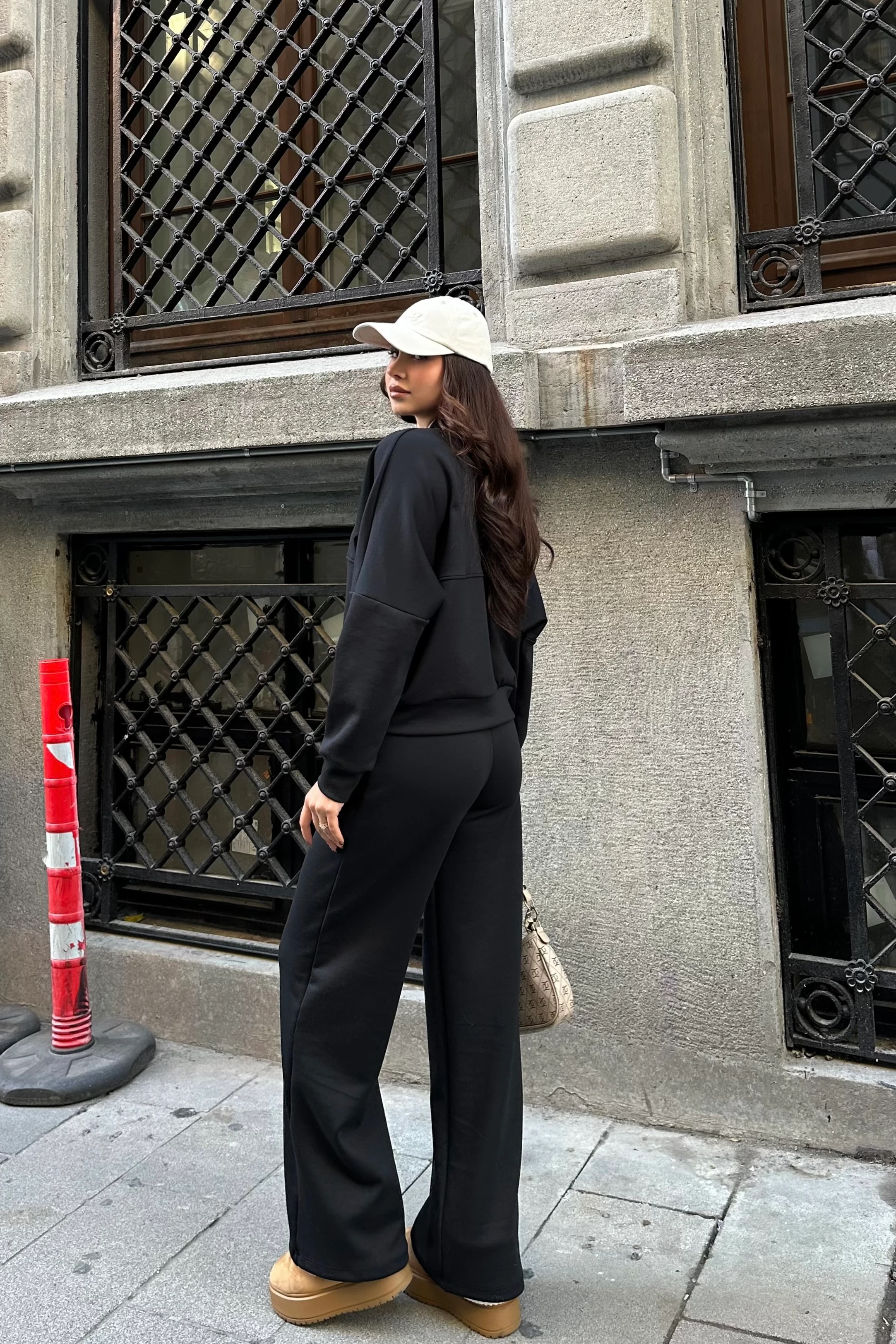 Modal Kumaş Fermuarlı Hırka, Beli Lastikli Pantolon Takım