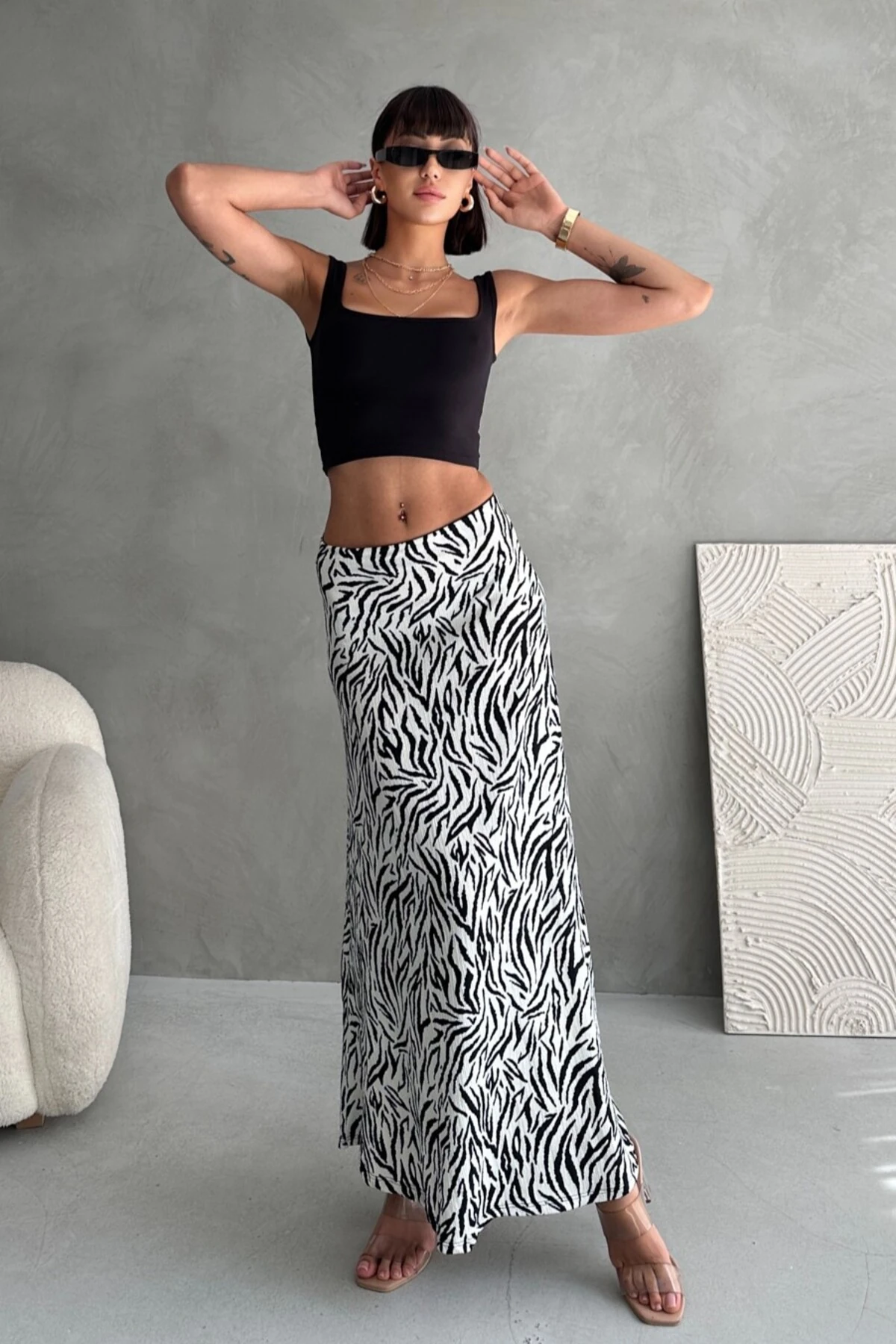 DESENLİ UZUN BÜRÜMCÜK KLOŞ ETEK