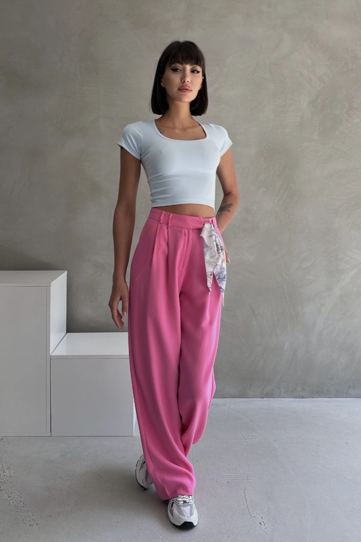 MODAL KUMAŞ OVAL YAKA YARIM KOL BODY