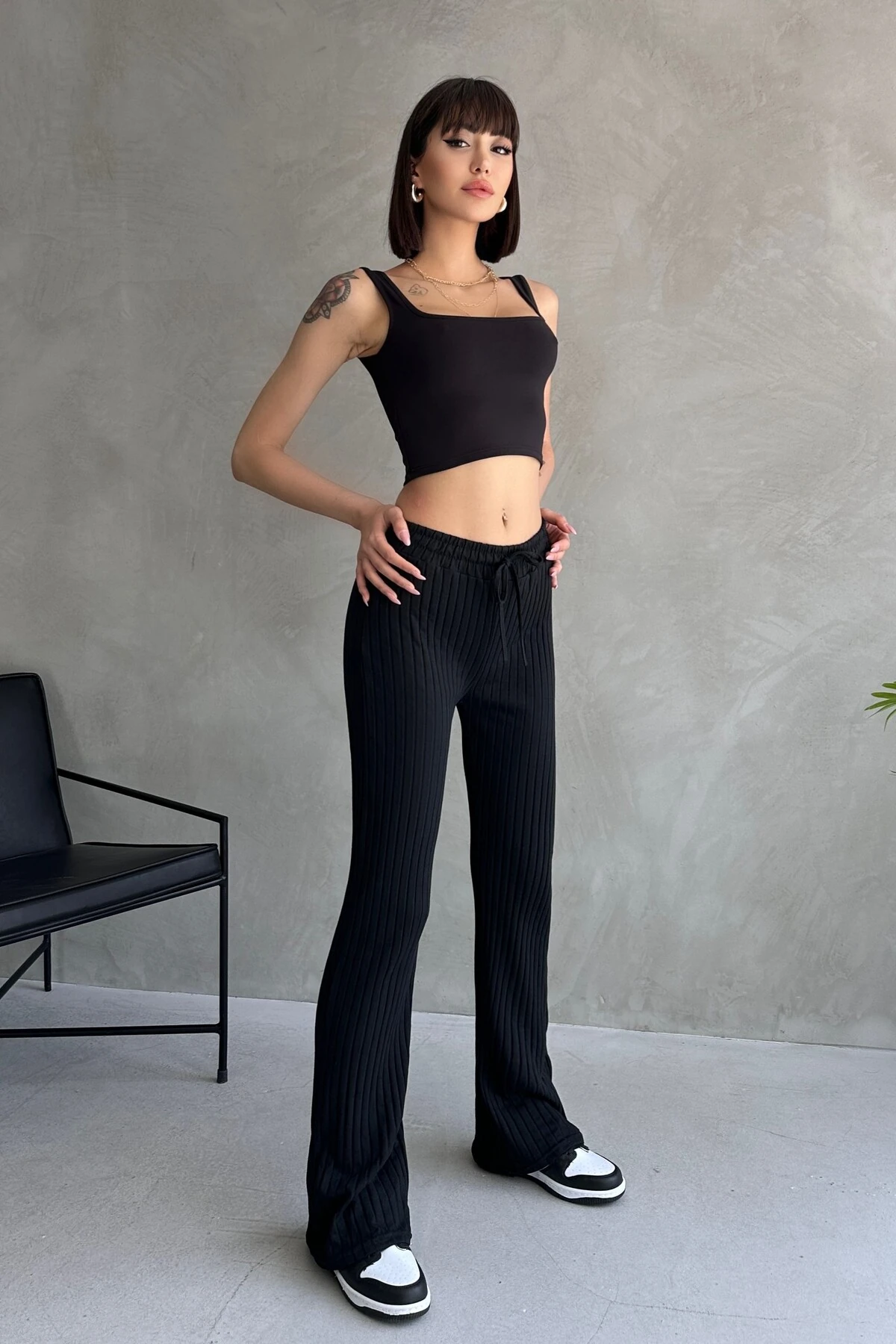 3' lü PAKET PALAZZO SALAŞ DÖKÜMLÜ FİTİLLİ PANTOLON