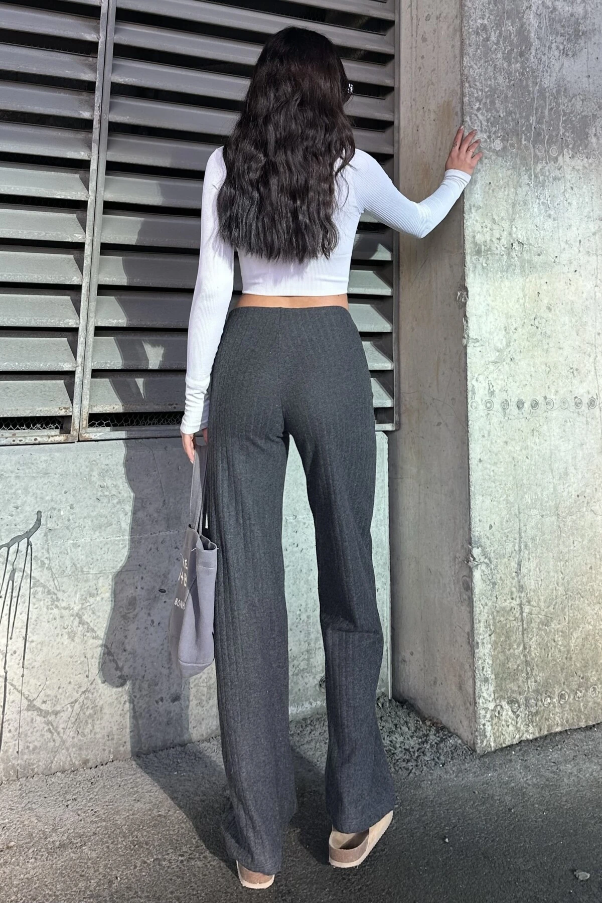 YÜKSEK BEL,ELASTİK BEL BANTLI PALAZZO PANTOLON