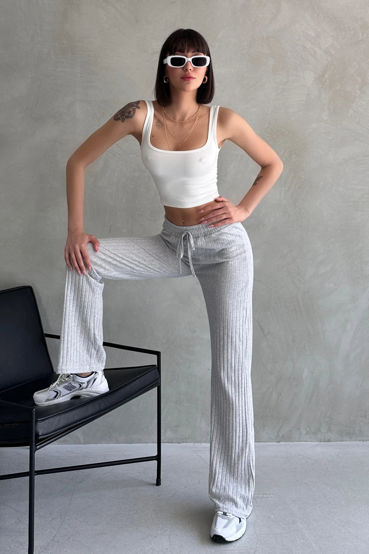 PALAZZO SALAŞ DÖKÜMLÜ FİTİLLİ PANTOLON