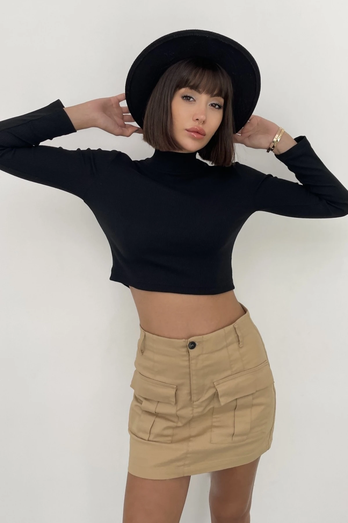 ALİCİA BALIKÇI YAKA UZUN KOL KAŞKORSE KAZAK - siyah