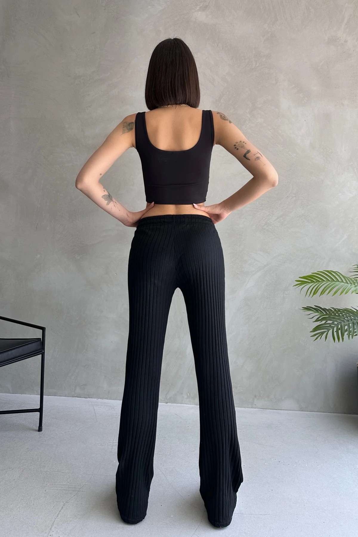 PALAZZO SALAŞ DÖKÜMLÜ FİTİLLİ PANTOLON