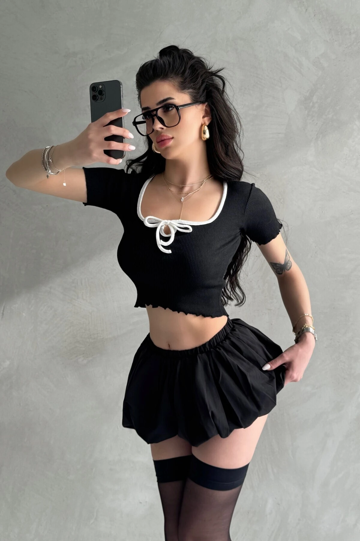 LİZA CROP - si̇yah