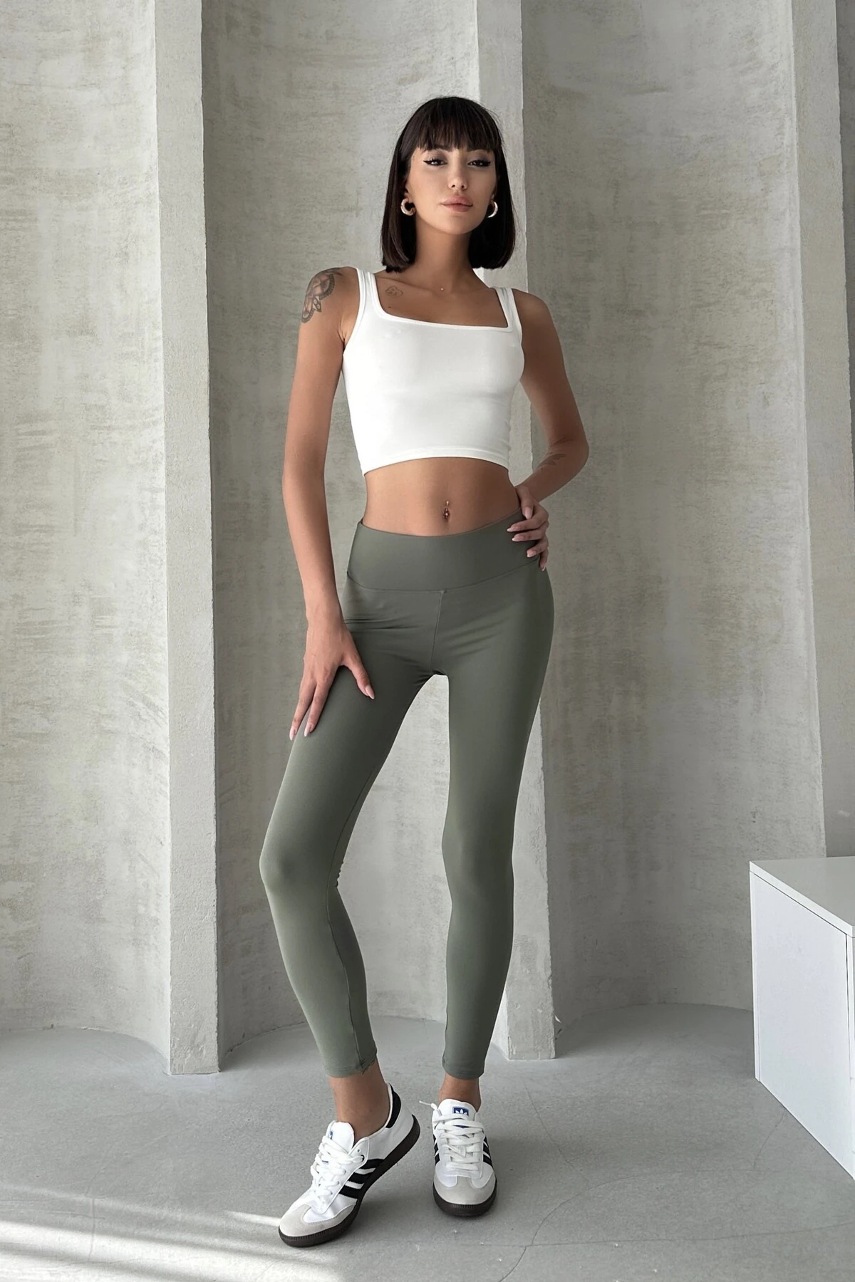 MODAL KUMAŞ TOPARLAYICI TAYT - haki̇