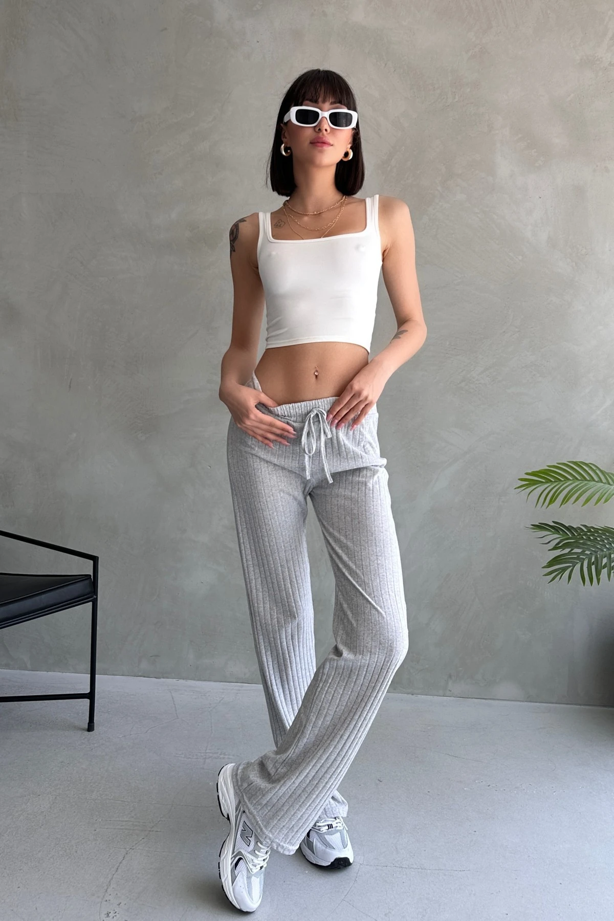 PALAZZO SALAŞ DÖKÜMLÜ FİTİLLİ PANTOLON