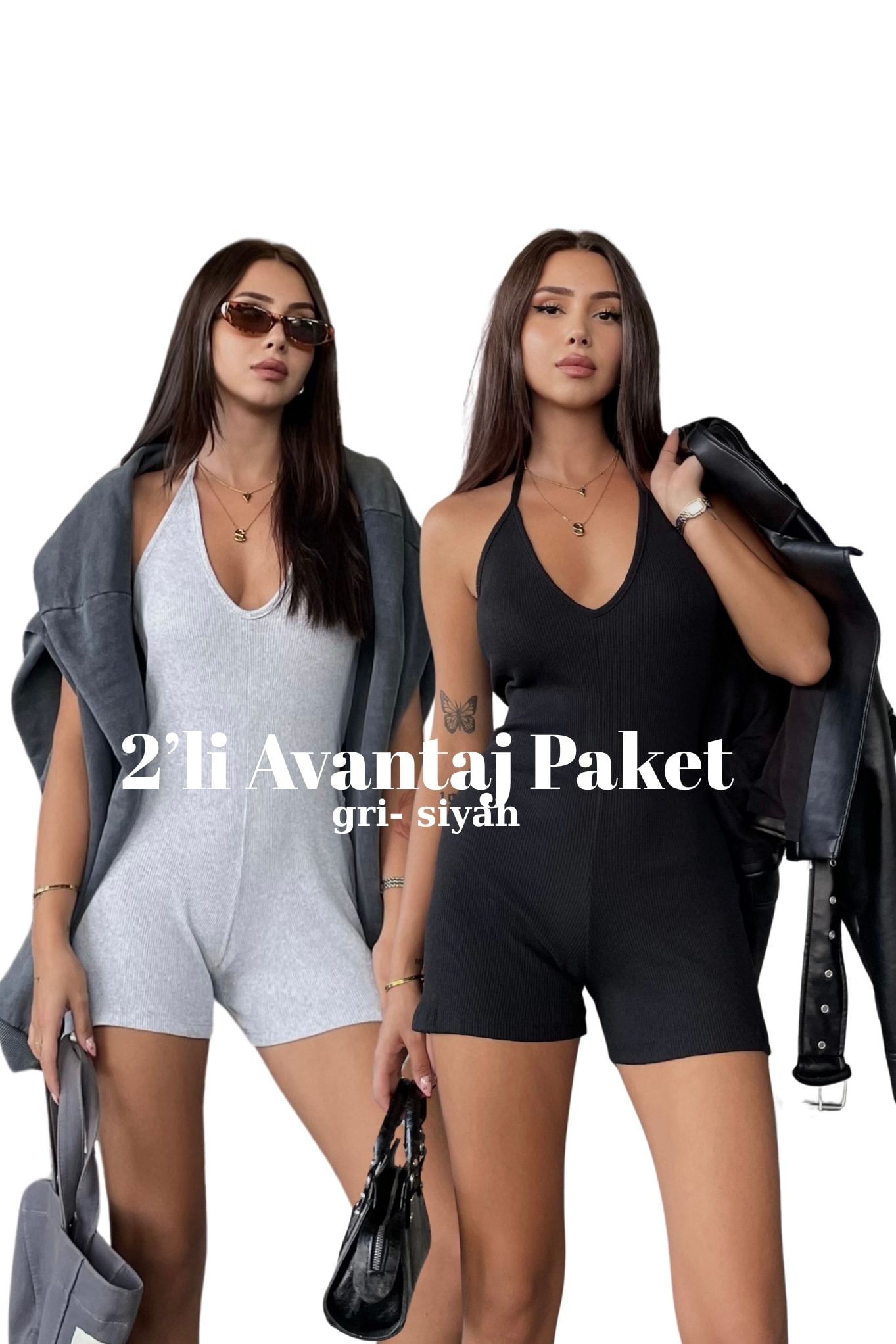 2' li AVANTAJ PAKET İP ASKILI BOYUNDAN BAĞLAMALI TULUM