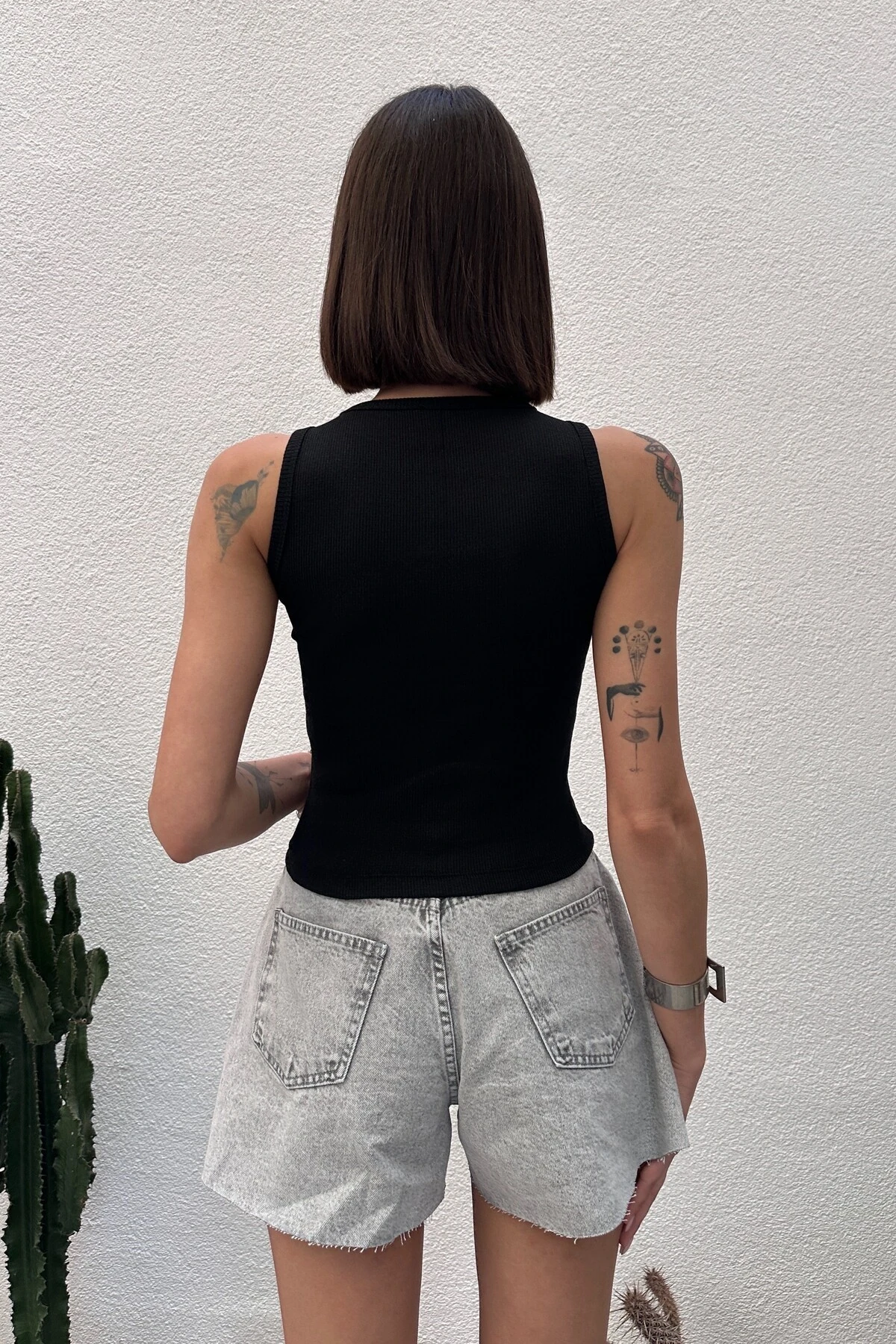 2 ' li PAKET BİSİKLET YAKA KOLSUZ UZUN FİTİLLİ ATLET