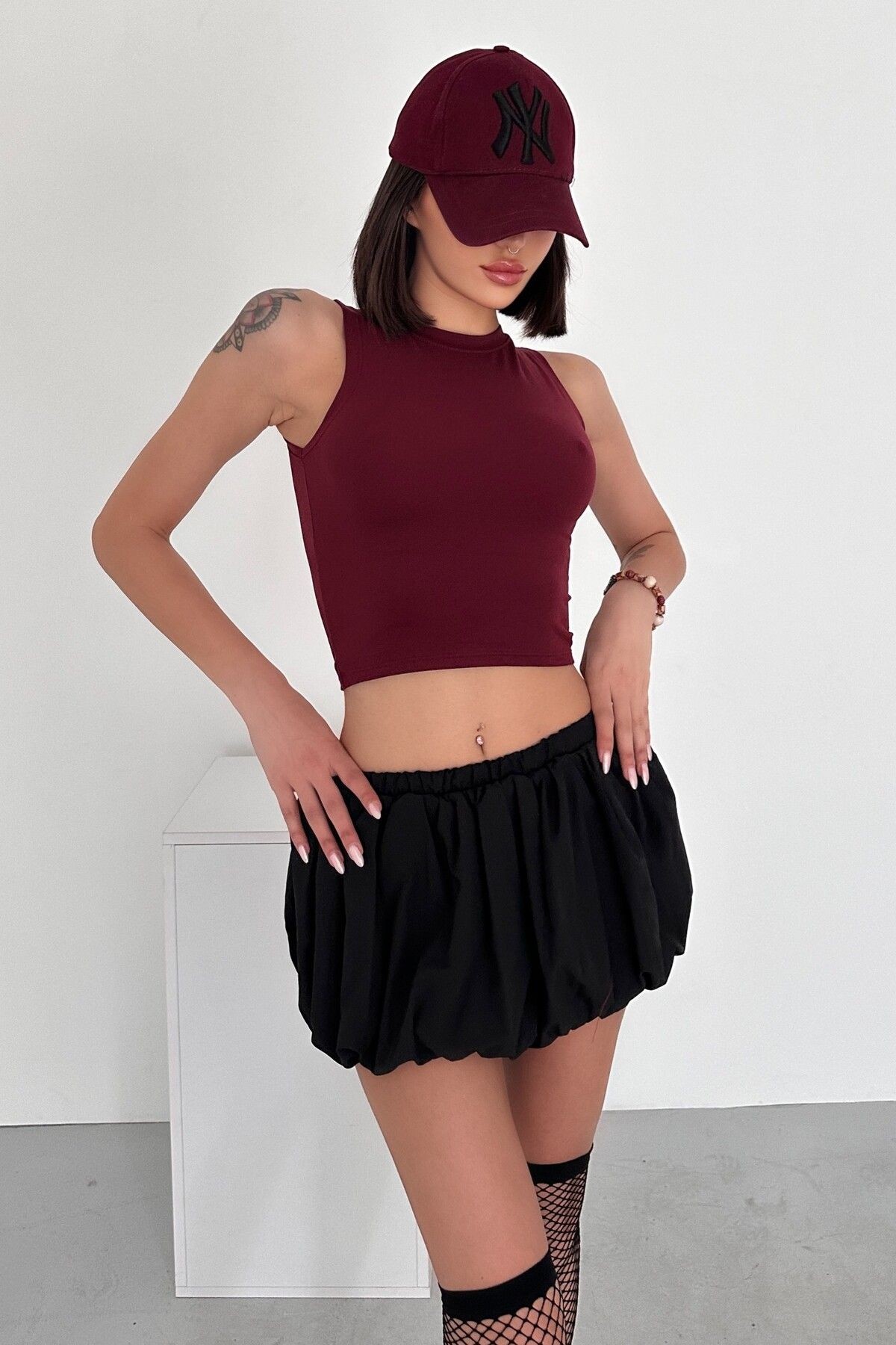 MODAL KUMAŞ BİSİKLET YAKA KOLSUZ BODY