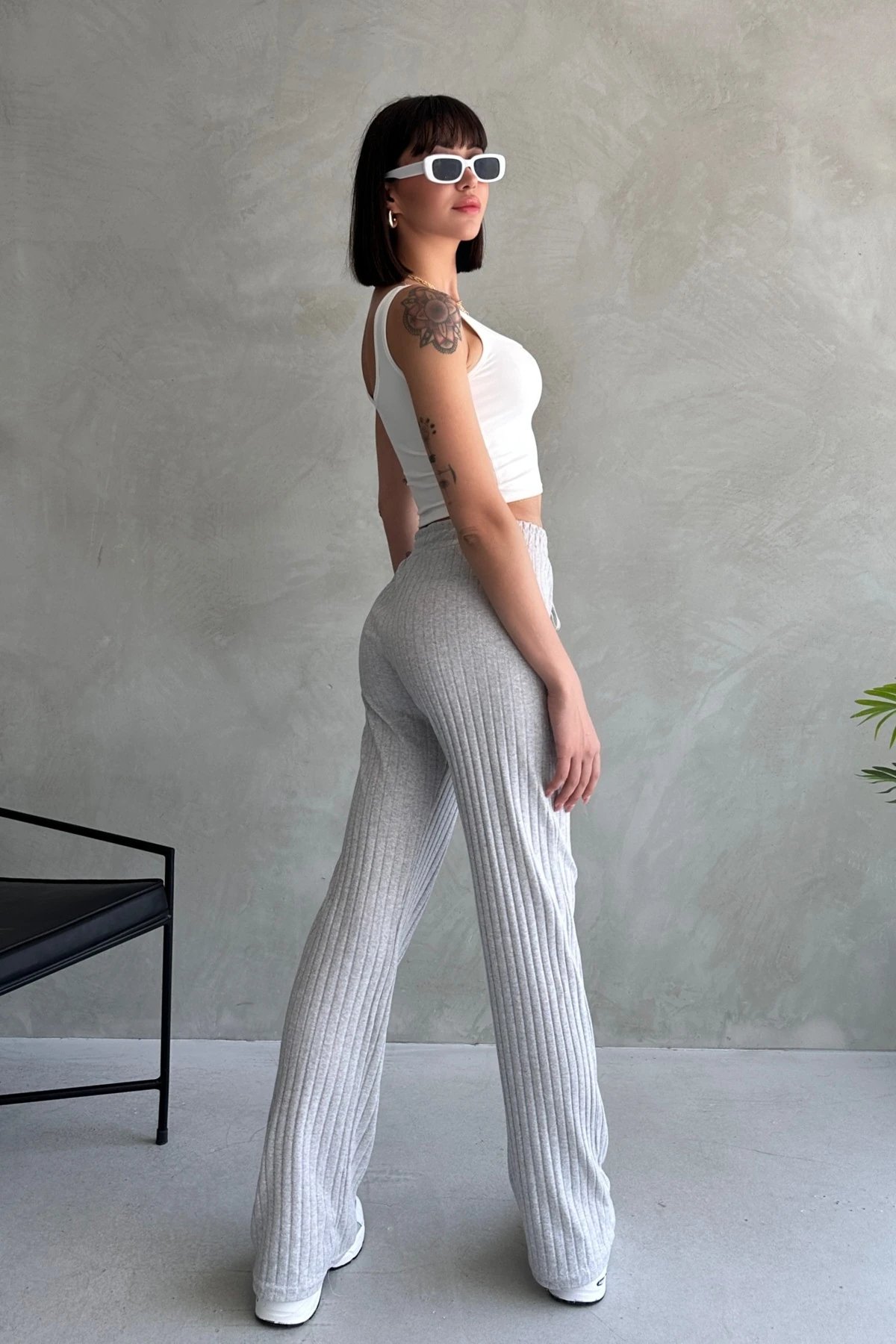 PALAZZO SALAŞ DÖKÜMLÜ FİTİLLİ PANTOLON