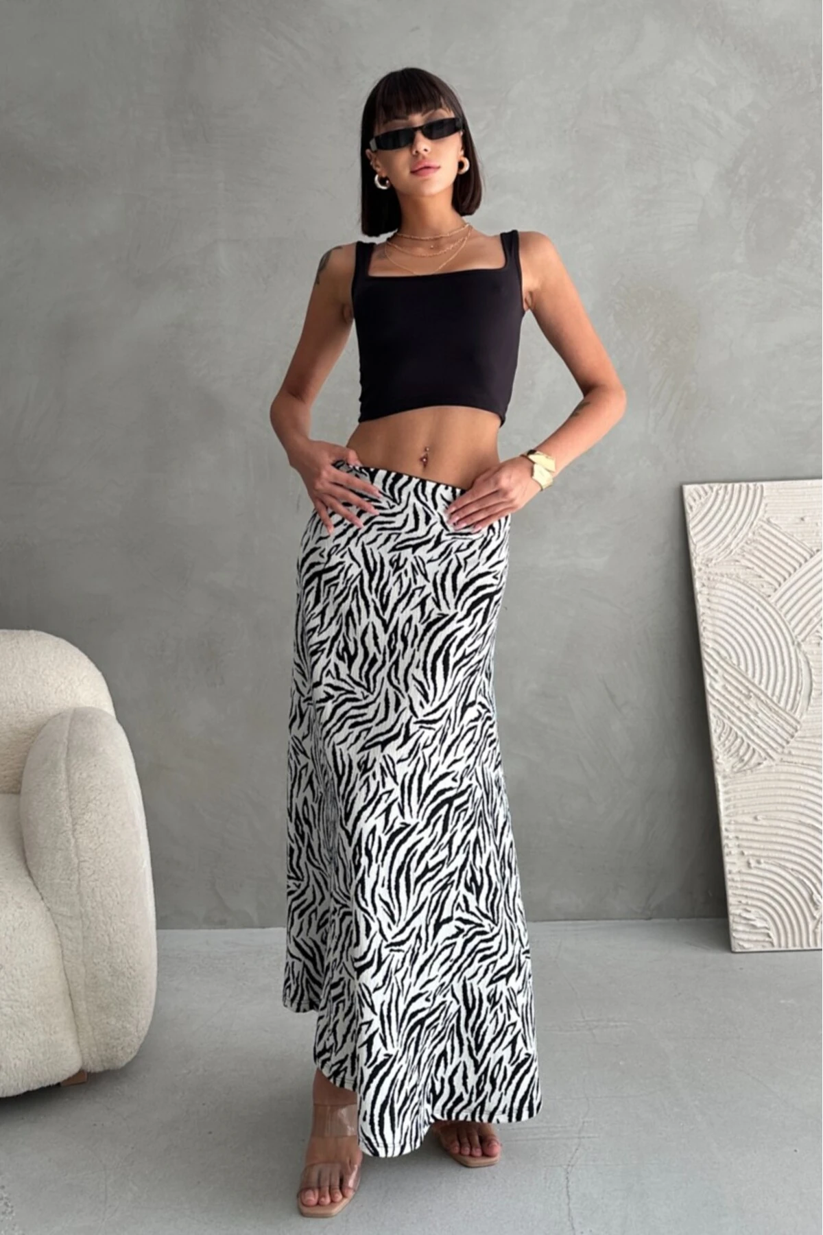 DESENLİ UZUN BÜRÜMCÜK KLOŞ ETEK