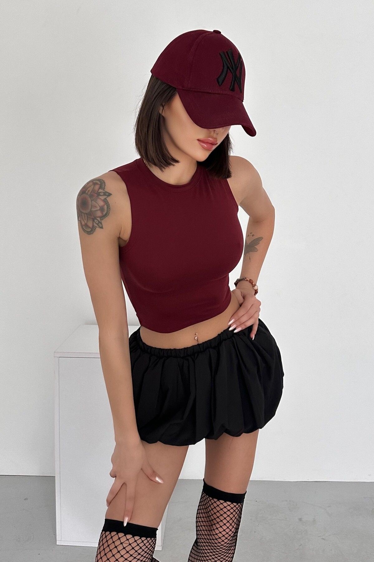MODAL KUMAŞ BİSİKLET YAKA KOLSUZ BODY