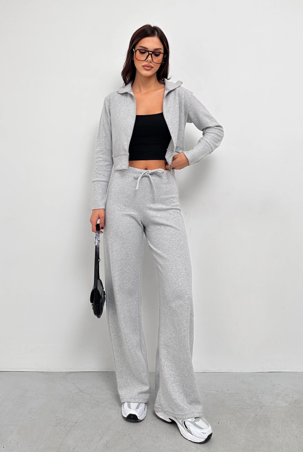 SELANİK ÇİFT FERMUARLI TAKIM - gri