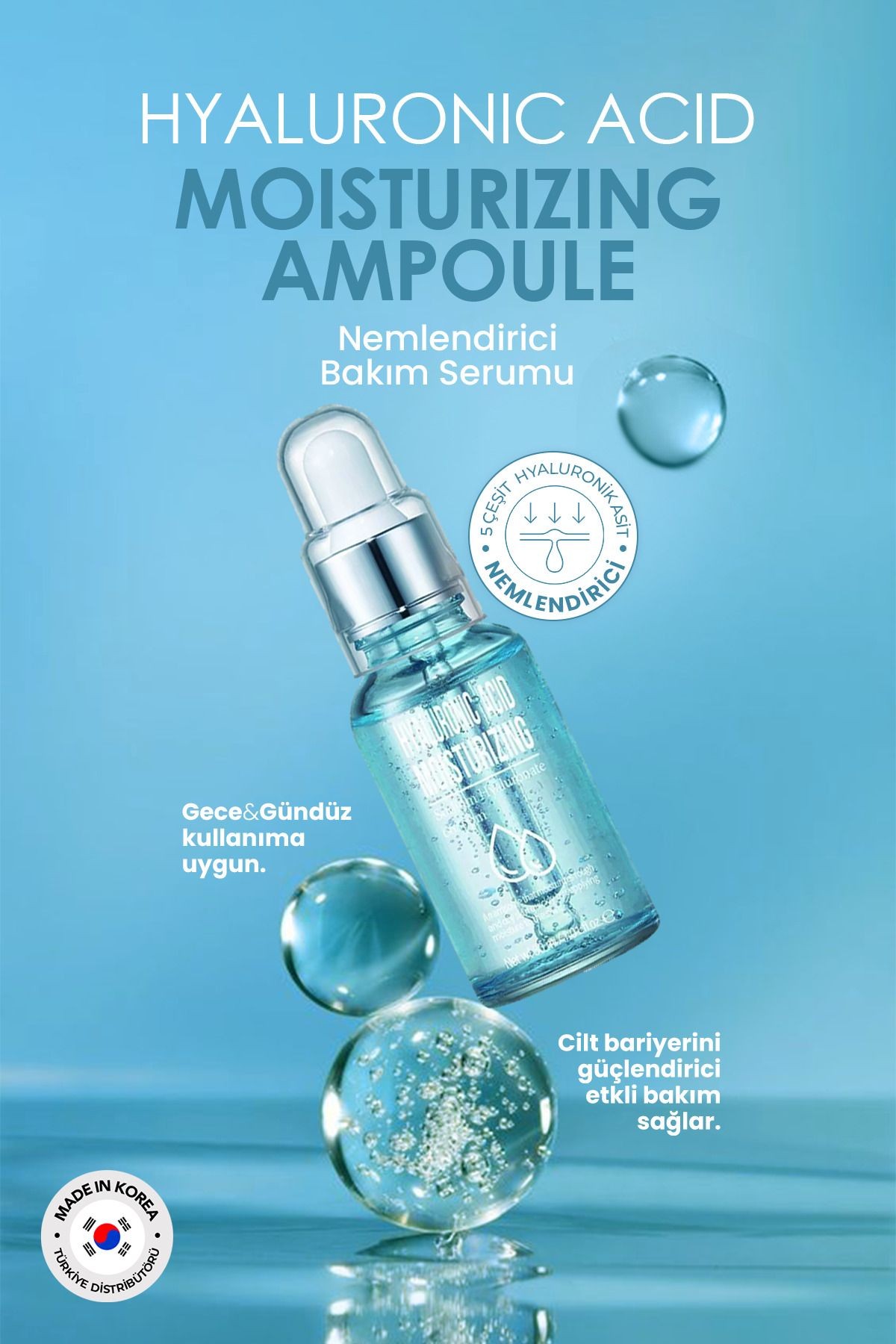 Hyalüronik Asit Ile Nemlendirici Bakım Serumu Hyaluronic Acid Moisturizing Ampoule 30 Ml