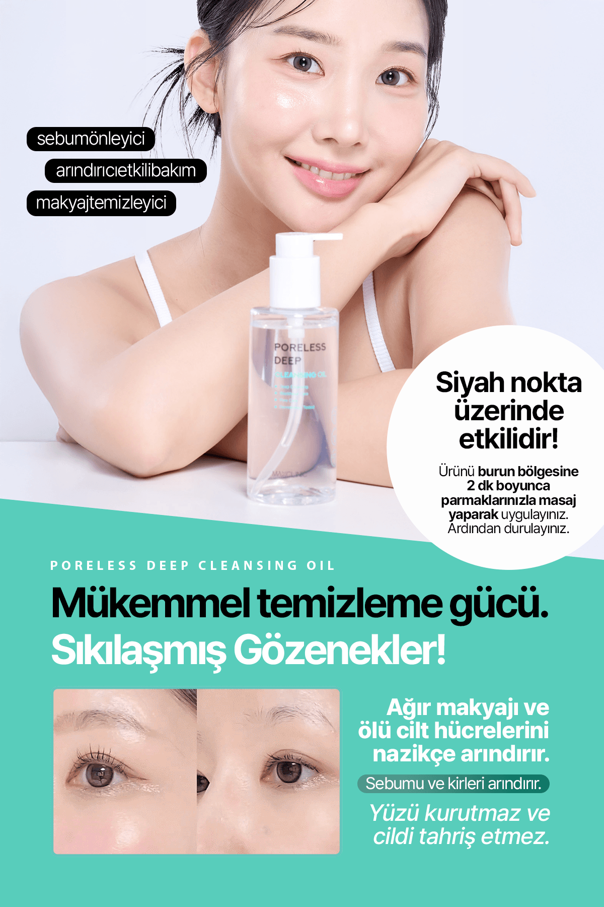 Gözenek ve Siyah Nokta İçin Yüz Temizleme Yağı Maxclinic Poreless Deep Cleansing Oil 200ml