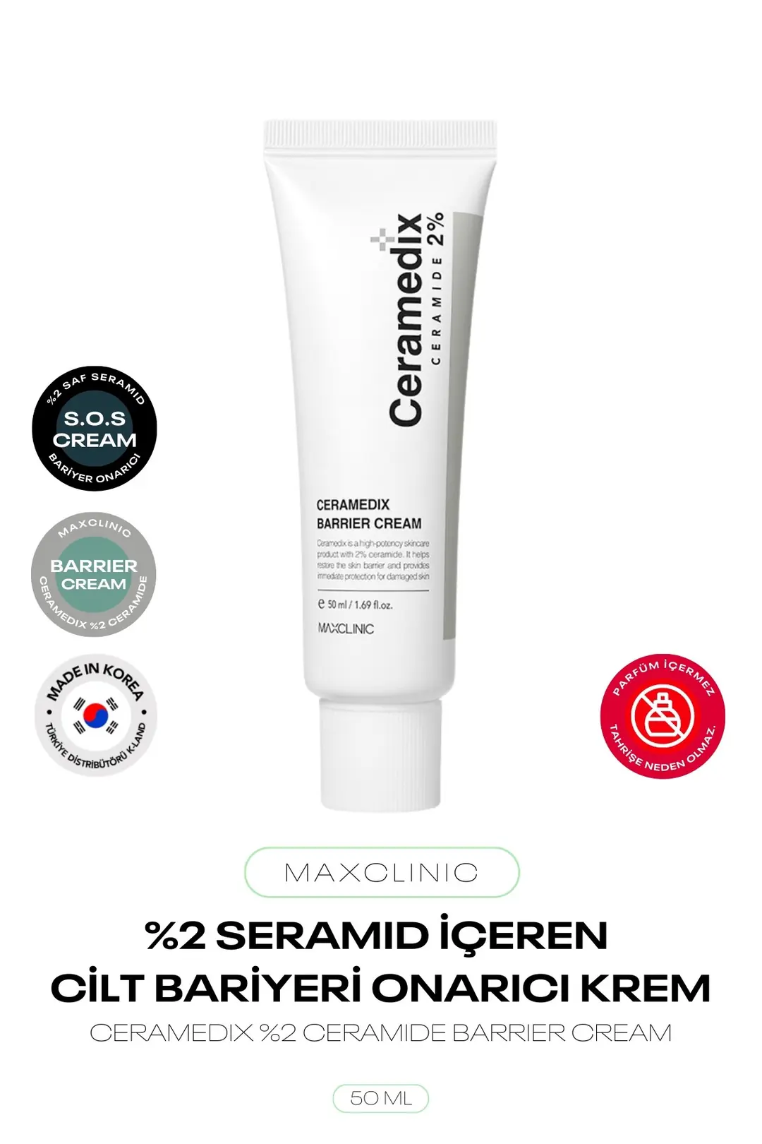 2 Seramid İçeren Onarıcı Yüz Kremi Ceramedix Barrier Cream
