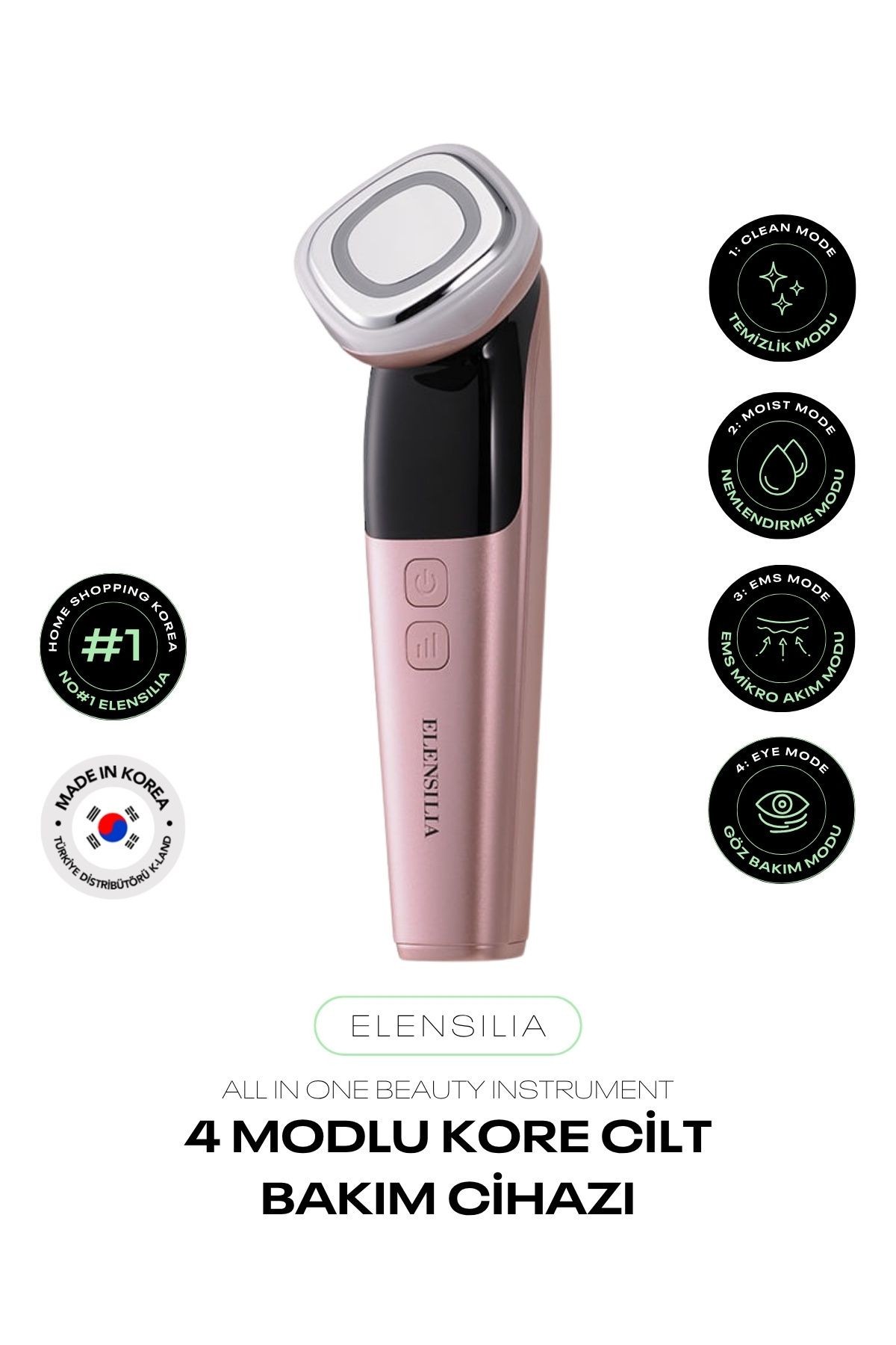 4 Modlu Kore Cam Cilt Bakım Cihazı Elensilia All In One Beauty Instrument