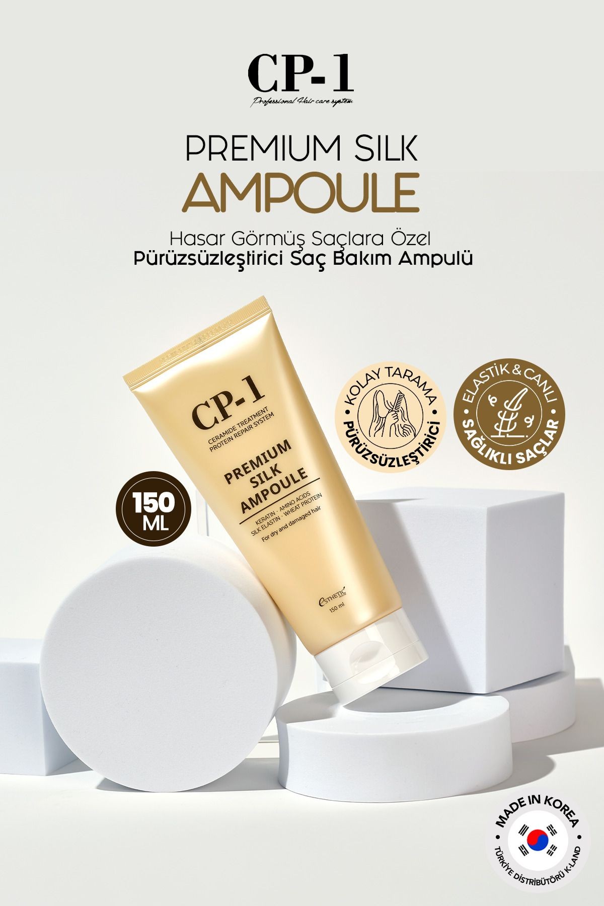 CP-1 Hasar Görmüş Saçlara Özel Pürüzsüzleştirici Keratin ve Amino Asit İçeren Saç Bakım Ampulü 150ML