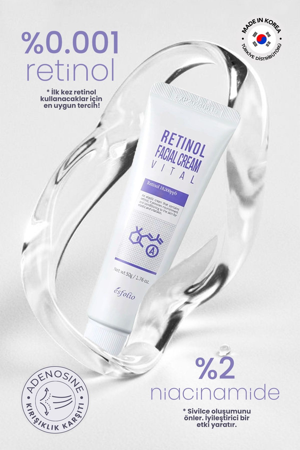 Retinol Krem Yeni Başlayanlar Için Leke Bakım Kremi Retinol Facial Cream 50 Ml