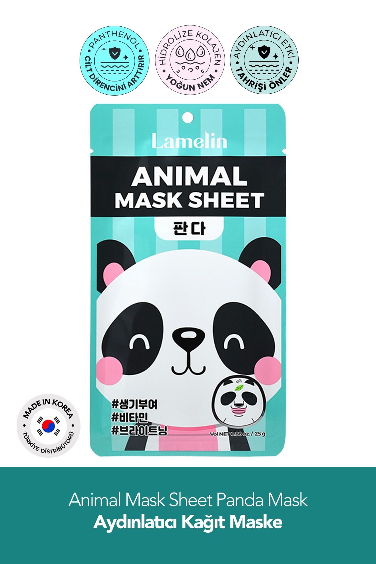 Panda Desenli Eğlenceli, Aydınlatıcı Kağıt Maske Lamelin Animal Panda Mask