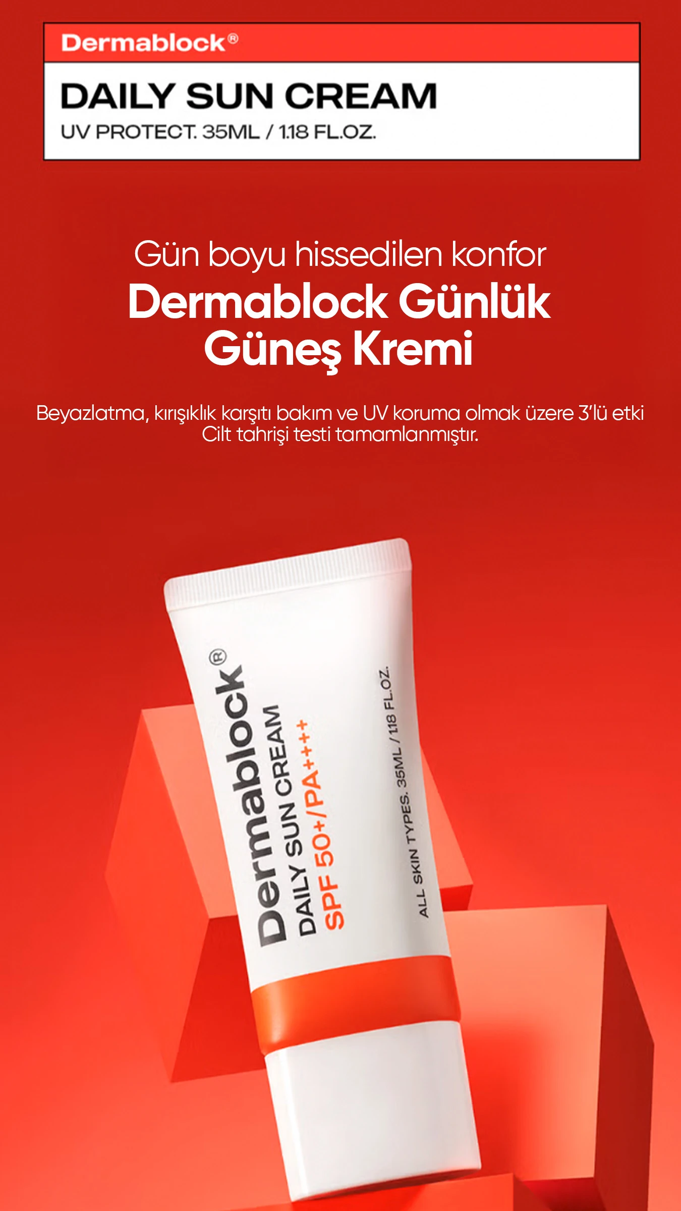 Doğal Bitişli Günlük Kore Güneş Kremi Daily Sun Cream SPF 50 + PA ++++
