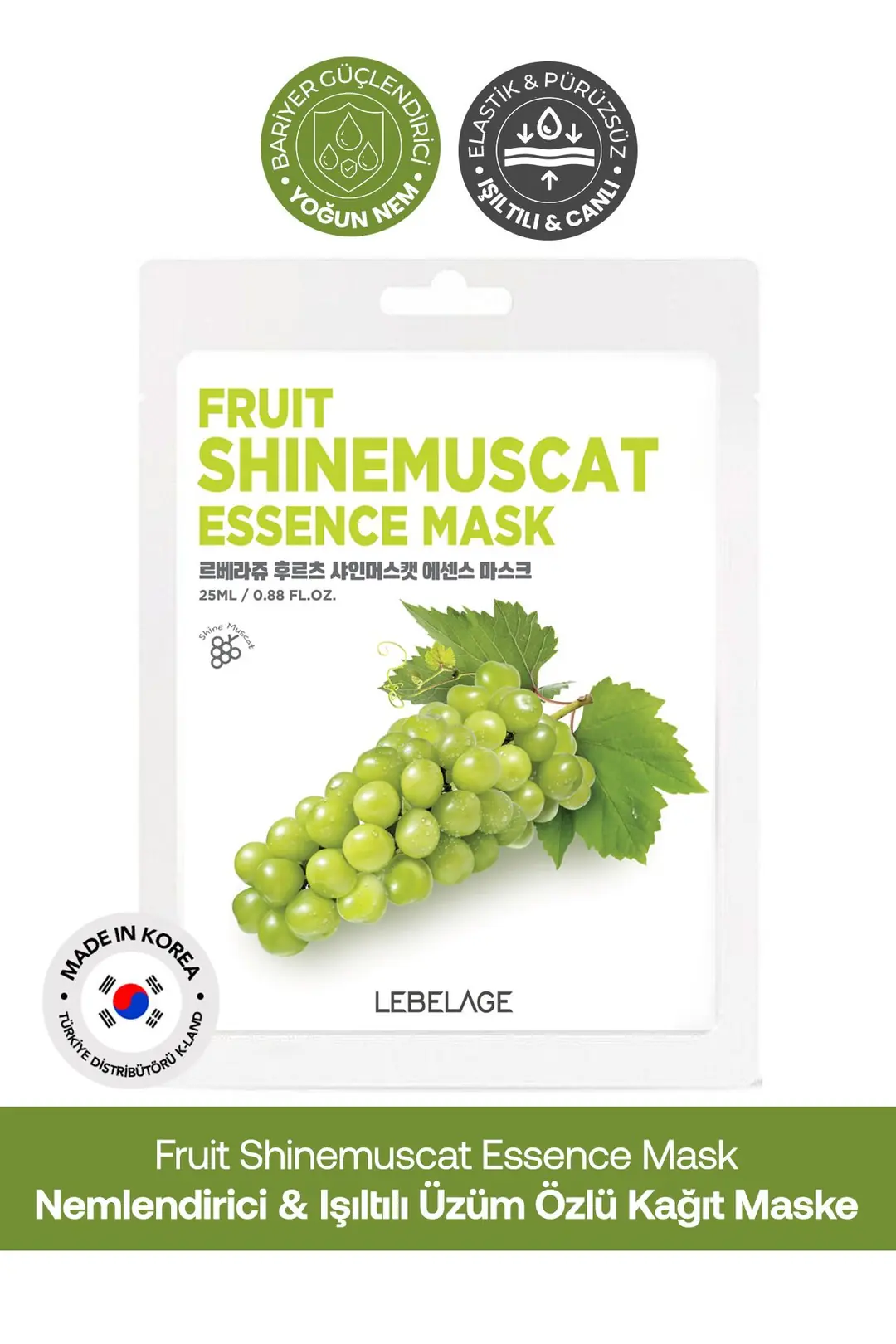Muskat Üzümü Kağıt Maske Lebelage Fruit Shine Muscat Mask