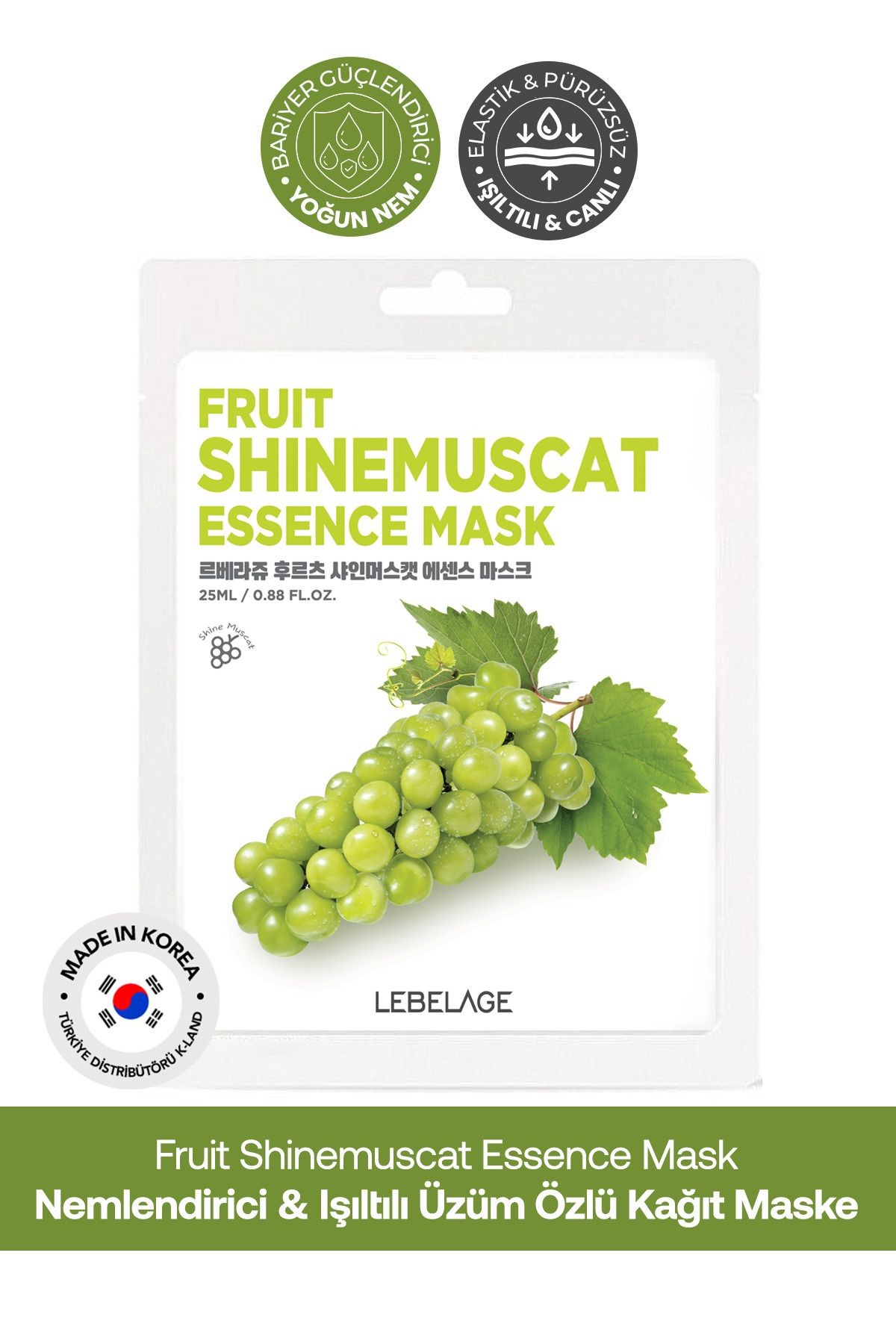 Muskat Üzümü Kağıt Maske Lebelage Fruit Shine Muscat Mask