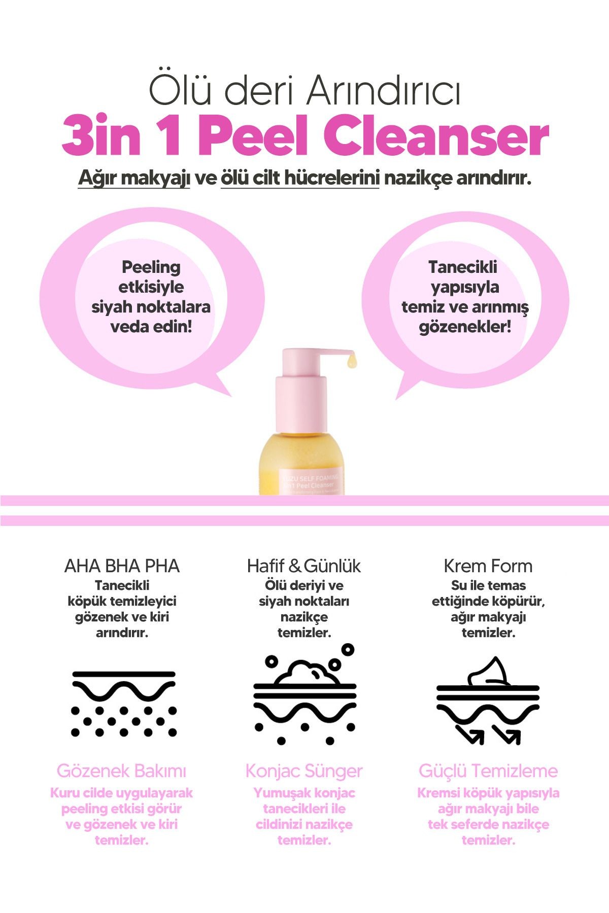 Aydınlatıcı ve Pürüzsüzleştirici Köpüren Temizleyici LalaRecipe Yuzu Self Foaming 200 ml