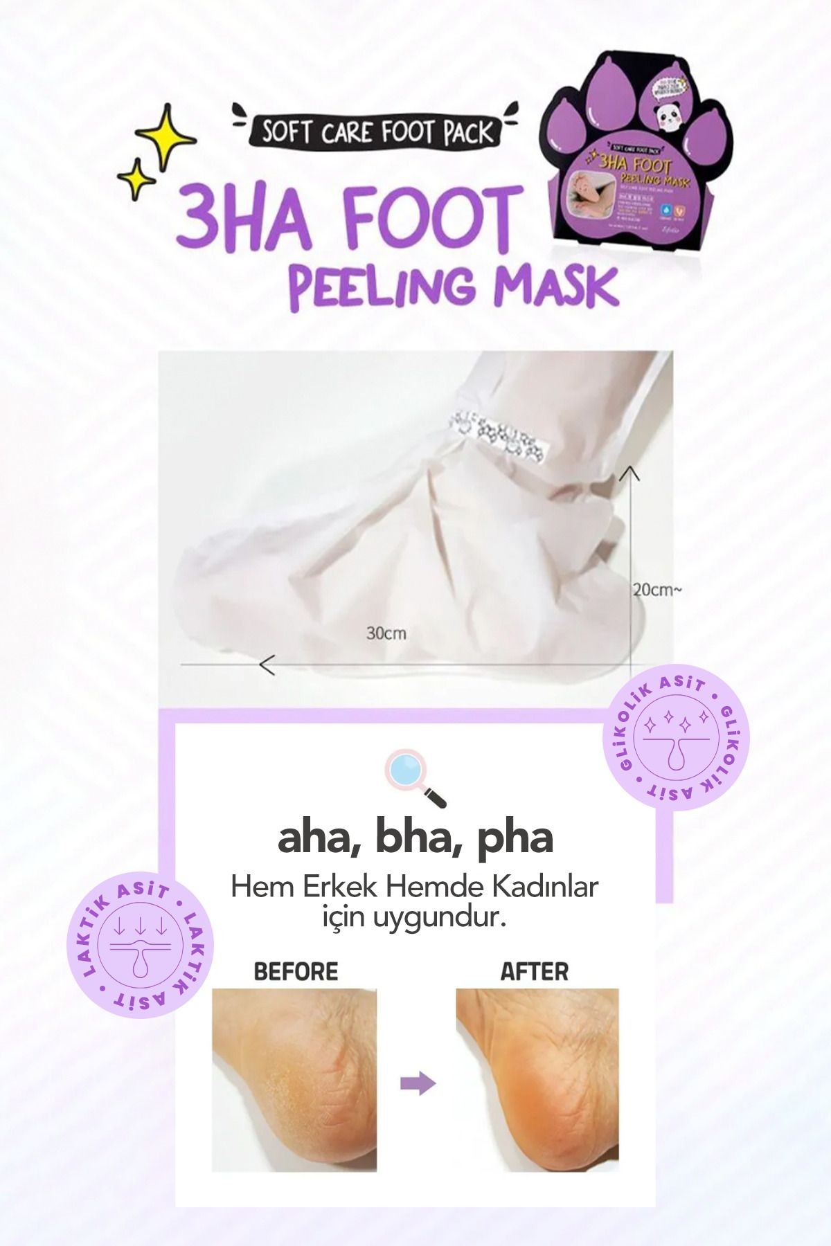 Ayak Soyucu Çorap Maske Soyulan Ayak Maskesi 3ha Foot Peeling Mask