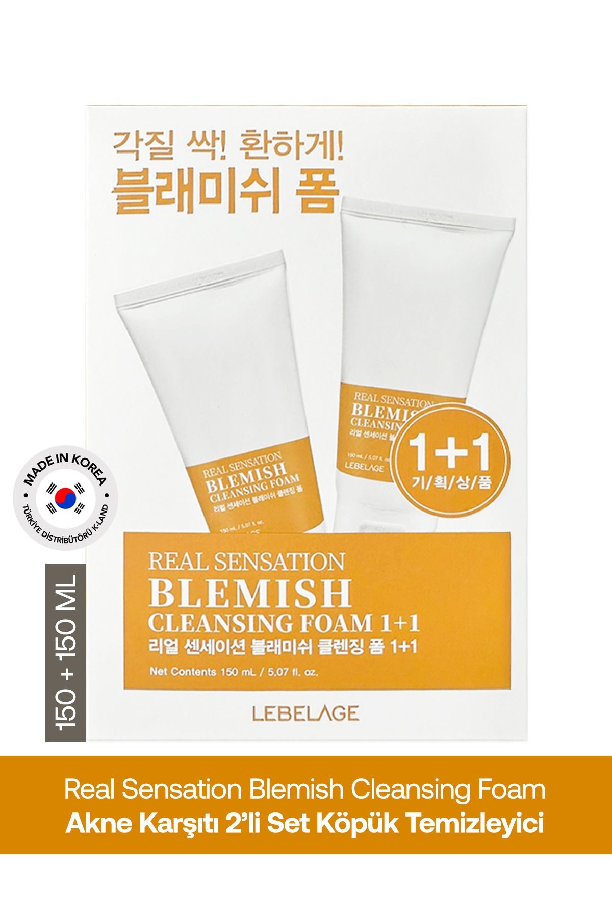 Karşıtı Temizleyici 2 li Set Lebelage Real Sensation Blemish Cleansing Foam
