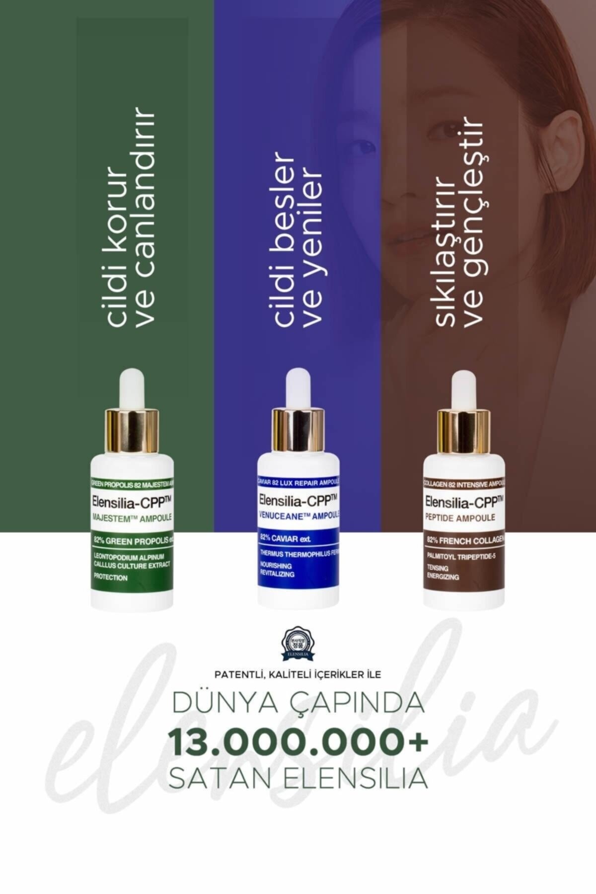 Elensilia %82 Kolajen İçeren Kırışıklık Karşıtı Sıkılaştırıcı Elensilia Cpp Collagen 82 Intensive Ampoule
