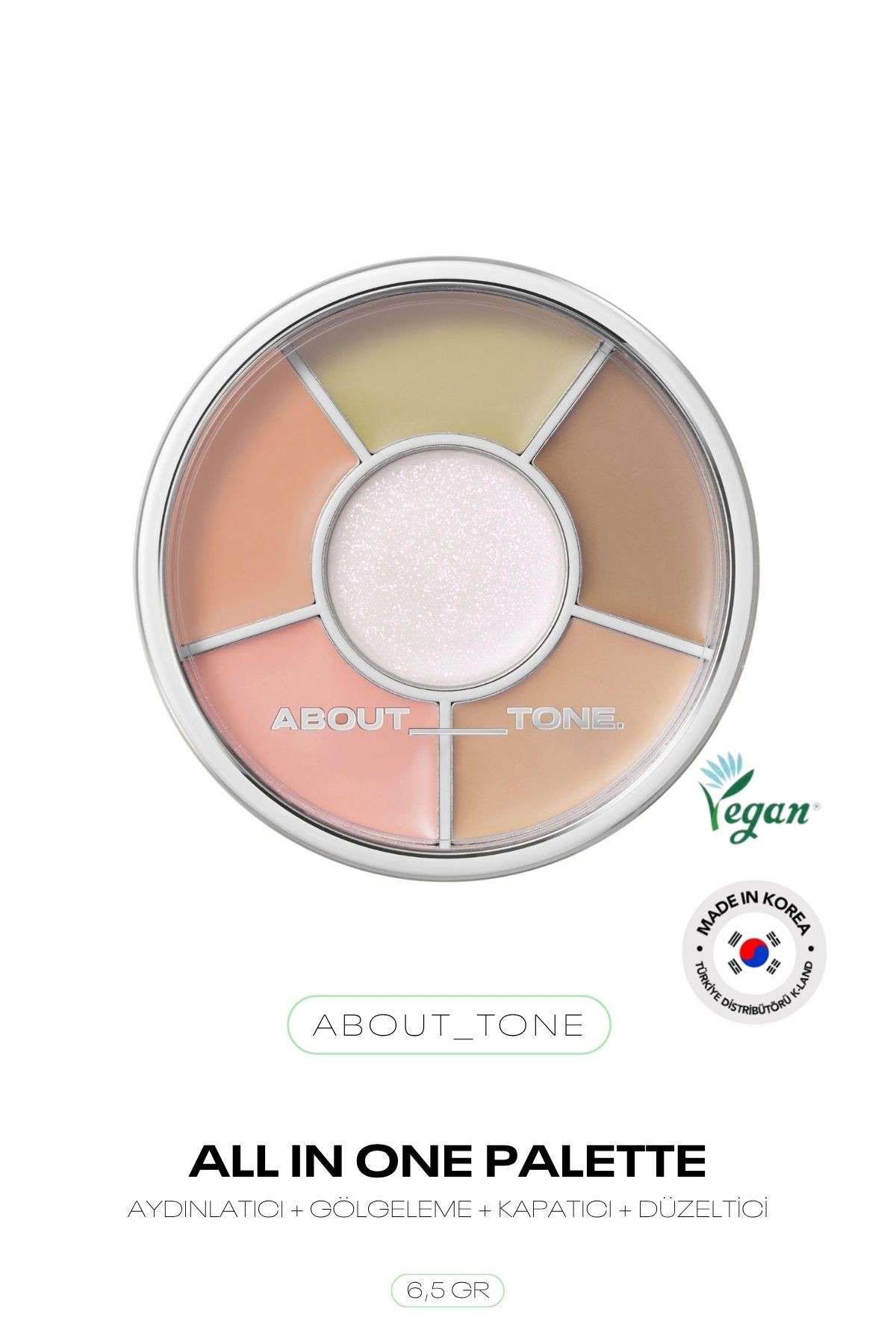 5 Renkli Renk Düzenleyici Corrector Paleti About Tone Designing Multi Palette