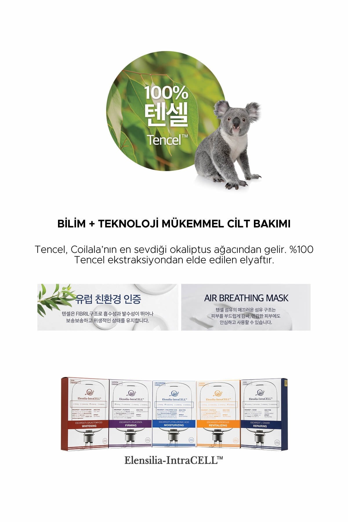 Escargot + Fermente Pirinç Aydınlatıcı Yaprak Maske Intracell Galactomyces Whitening Mask