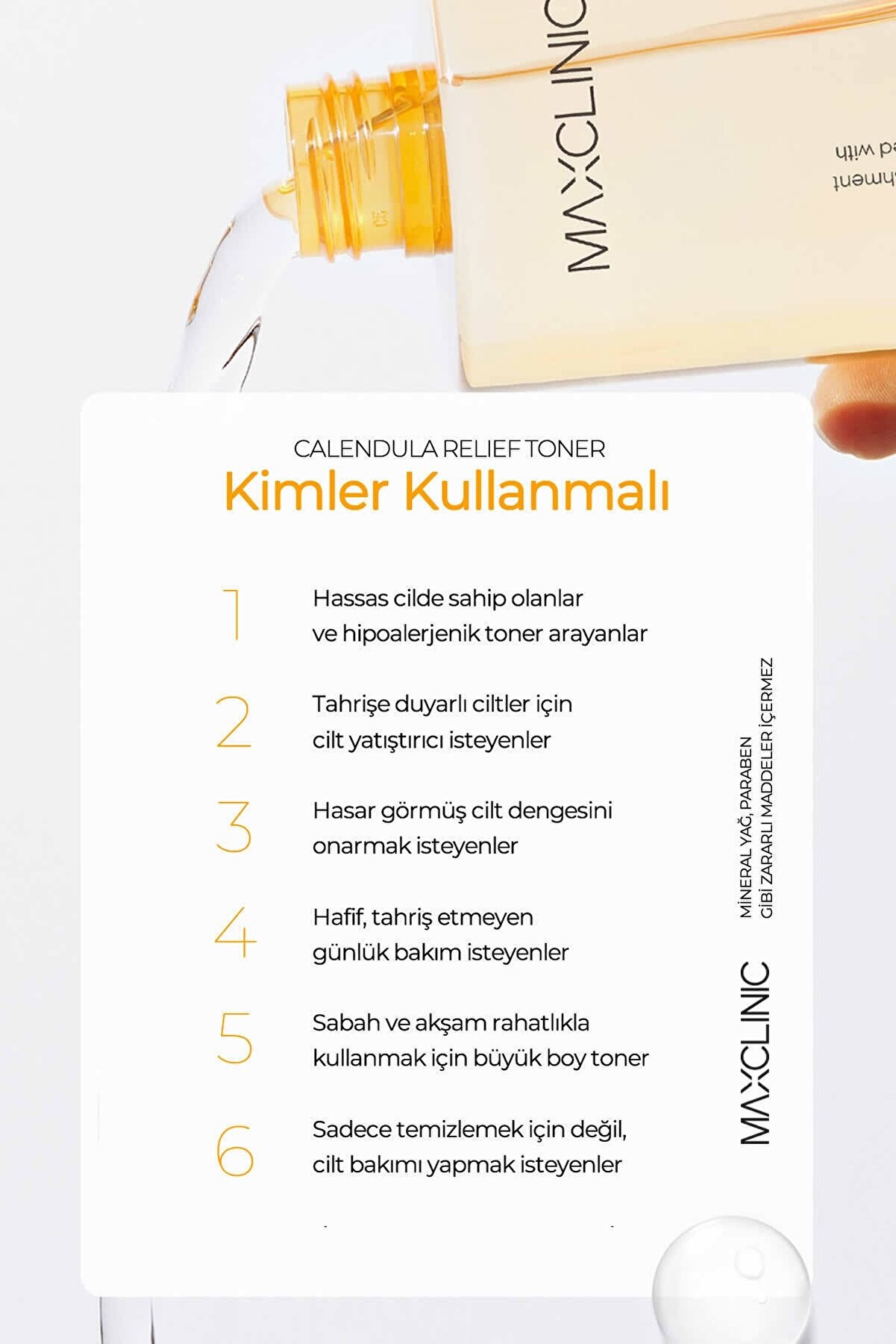 MAXCLINIC Aynısefa Çiçeği Ile Yatıştırıcı Tonik Calendula Relief Toner 300ml