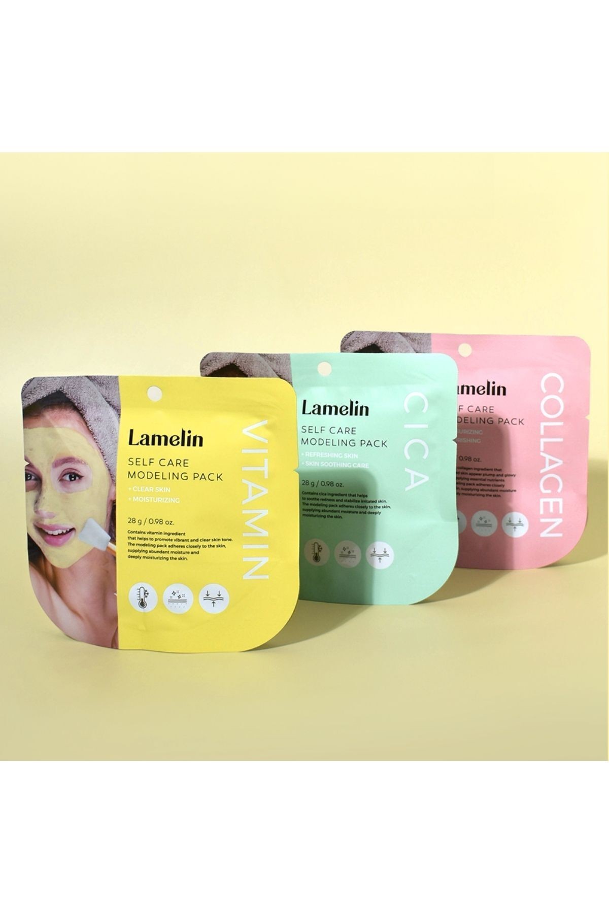 Yatıştırıcı Cica Tek Kullanımlık Modelling Maske Seti Lamelin Modelling Pack