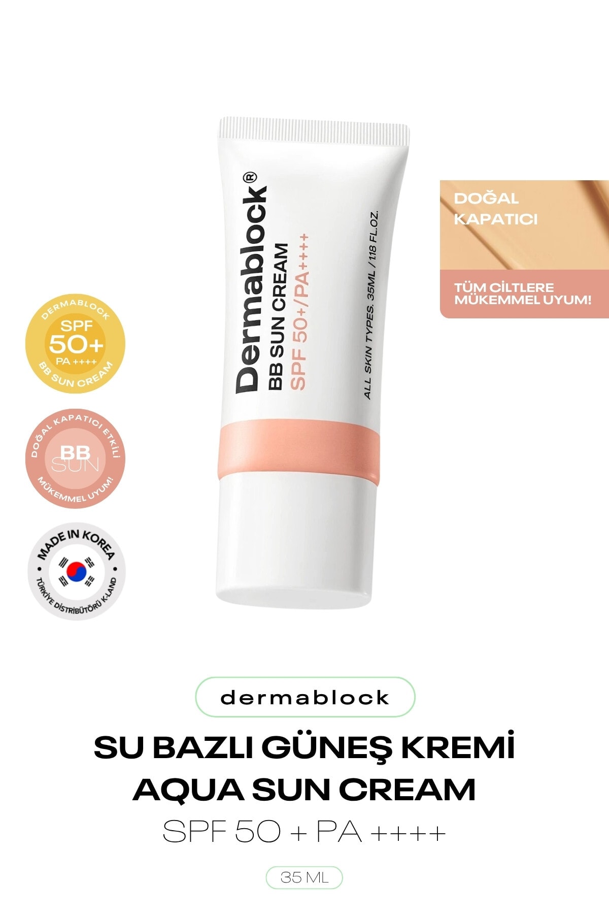 Doğal Kapatıcı Etkili Kore BB Güneş Kremi BB Sun Cream