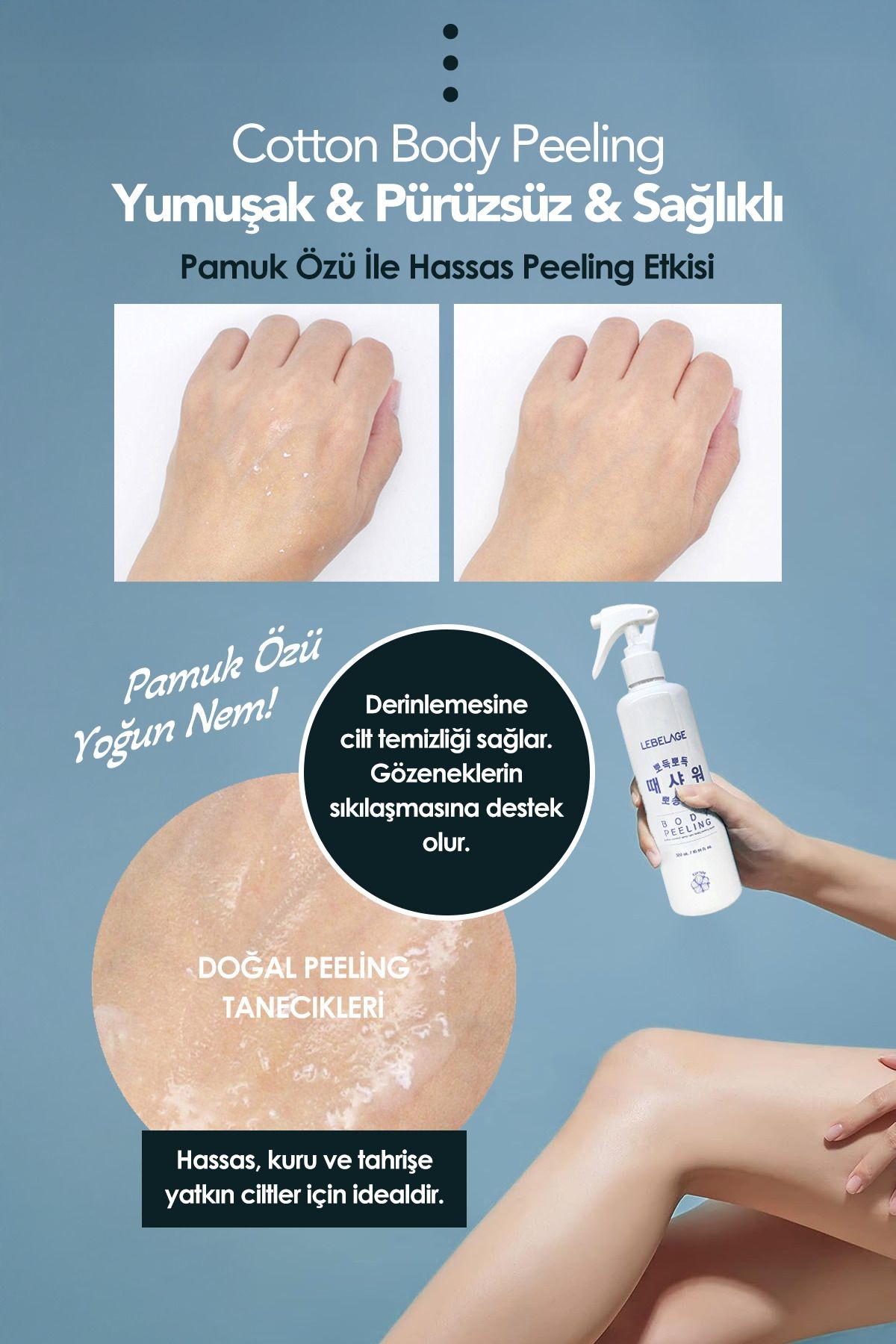 Pamuk Özü İçeren Vücut Peelingi Lebelage Cotton Body Peeling
