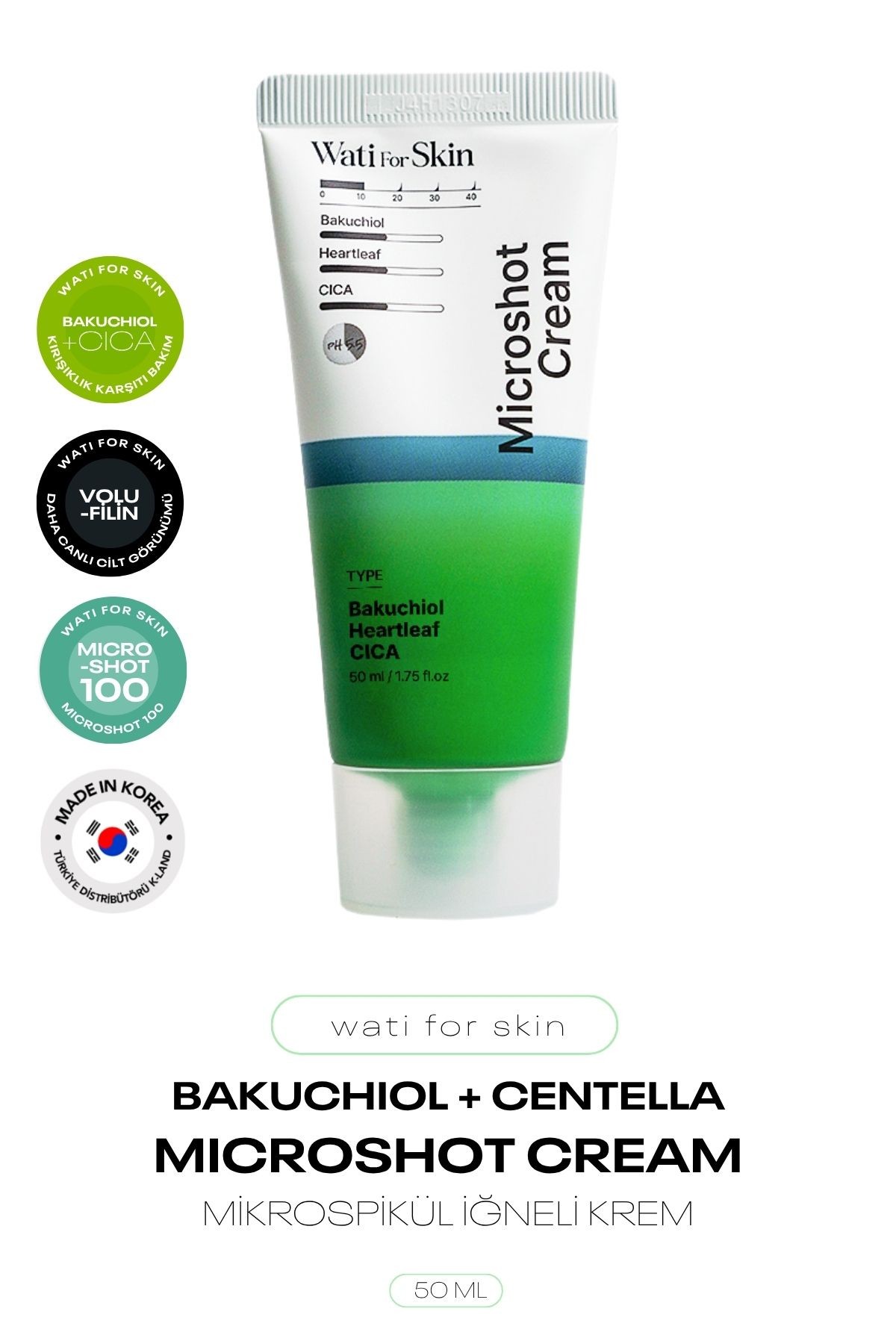 Bakuchiol ve Centella İçeren Mikro Spikül İğneli Wati For Skin Bakuchiol Cica Micro Spicule Cream