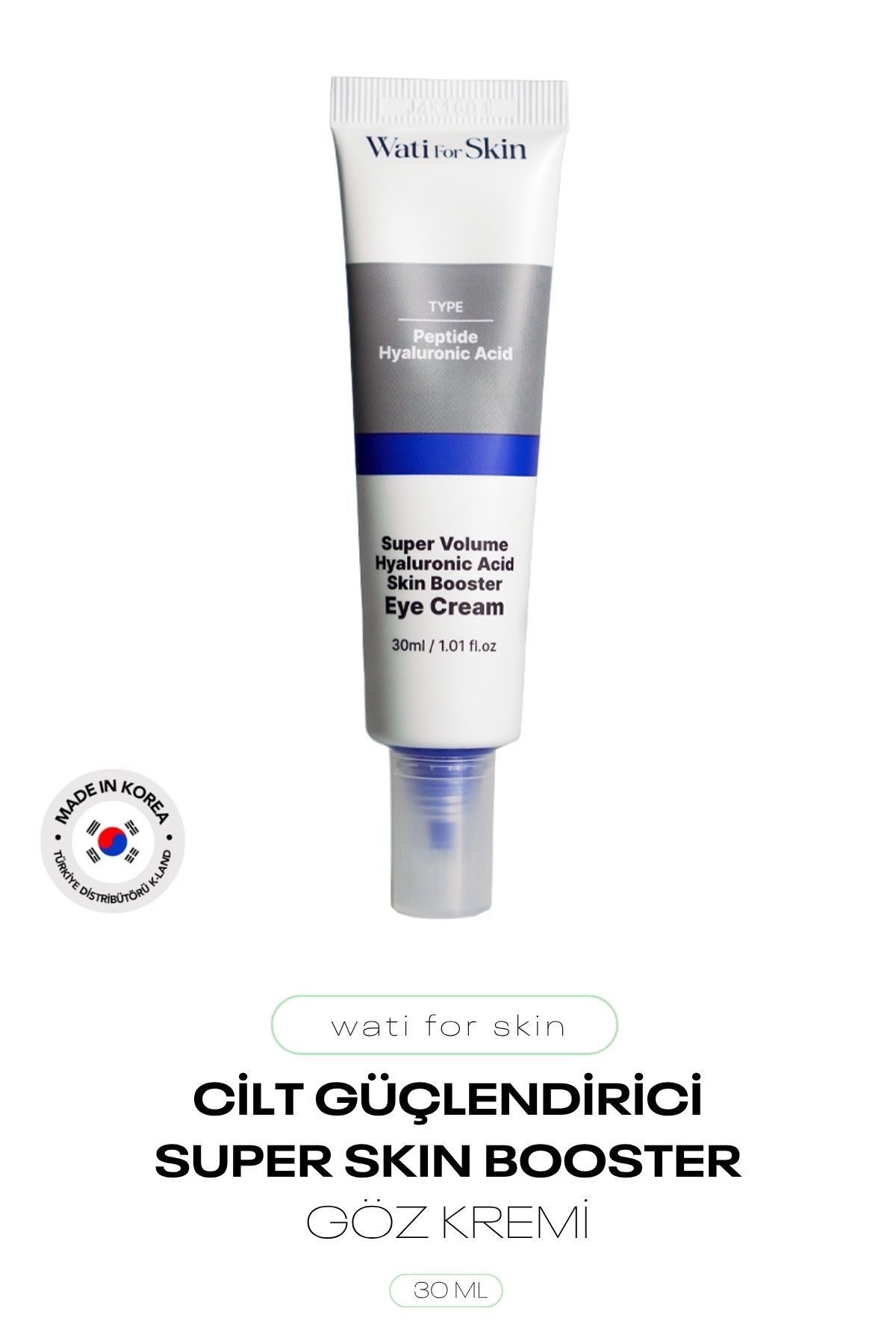 Peptit ve Hyalüronik Asit İçeren Göz Kremi Wati For Skin Booster Eye Cream 30 ml