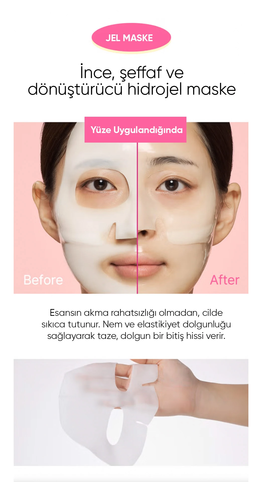 Kolajen Şeffaflaşan Cam Cilt Jel Maske Small Molecule Elastic Mask