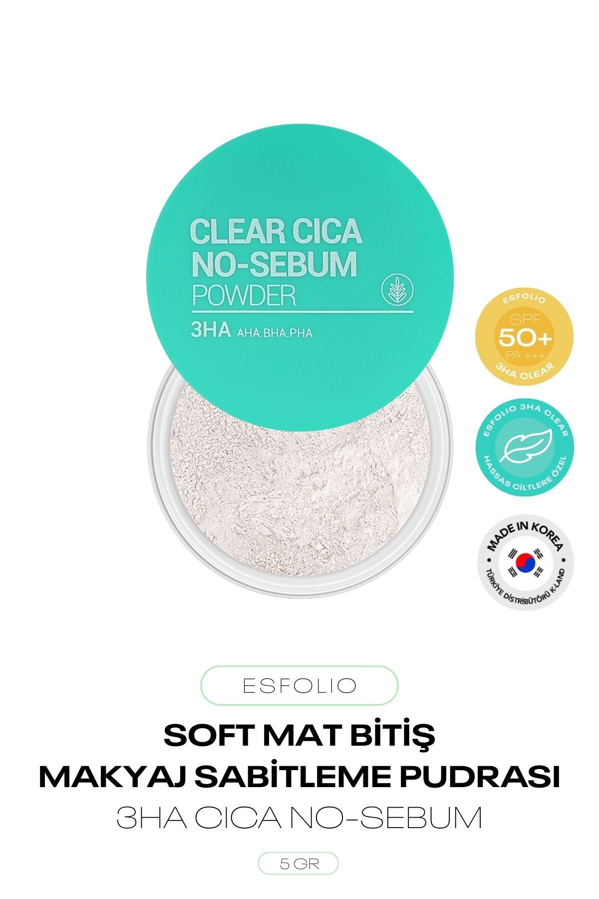 Hassas ve Akneli Ciltler İçin Makyaj Sabitleme Pudrası 3HA No Sebum Powder
