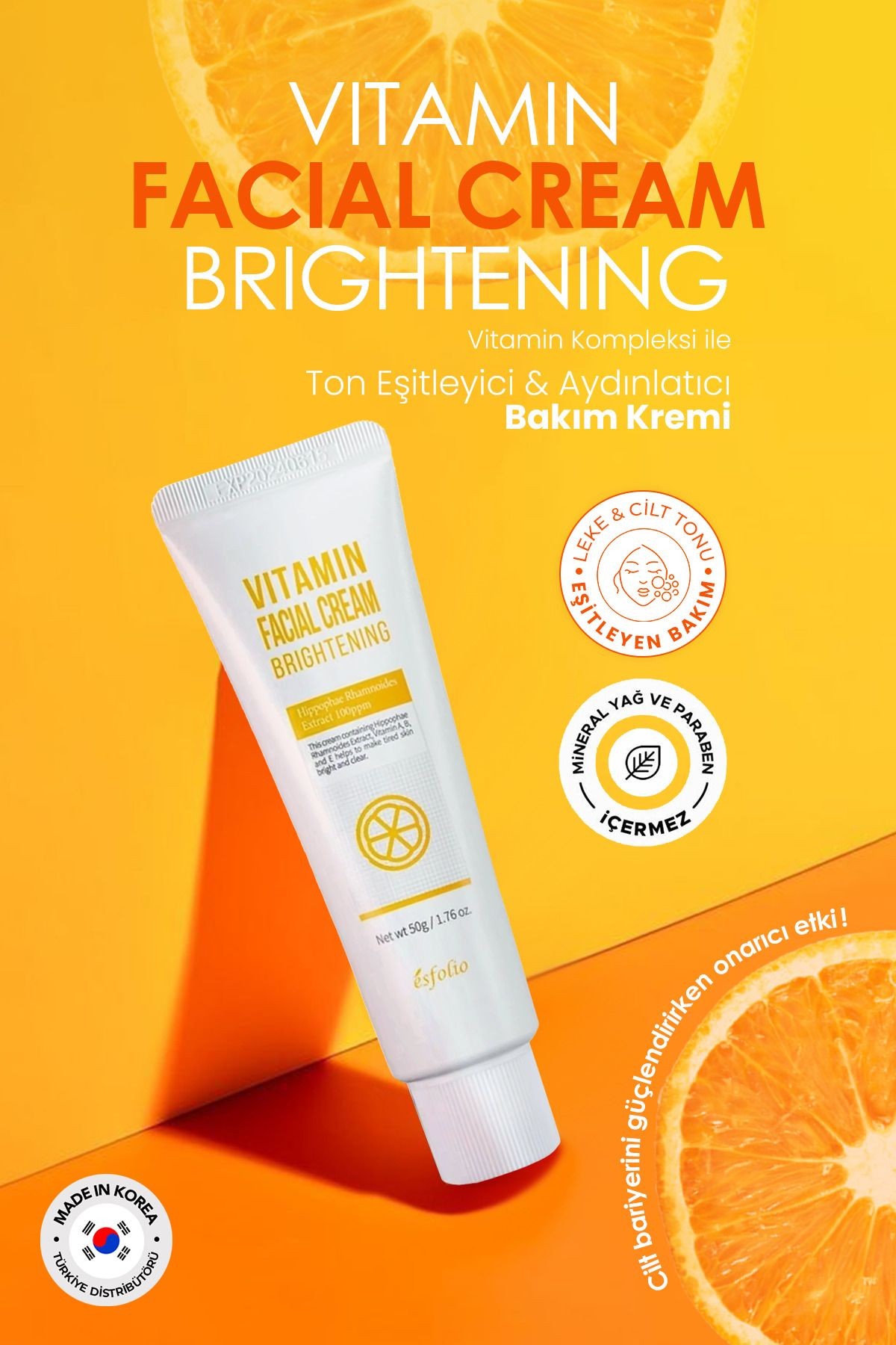 Vitamin Kompleksi Ile Aydınlatıcı Cilt Bakım Kremi Vitamin Facial Cream 50 Ml