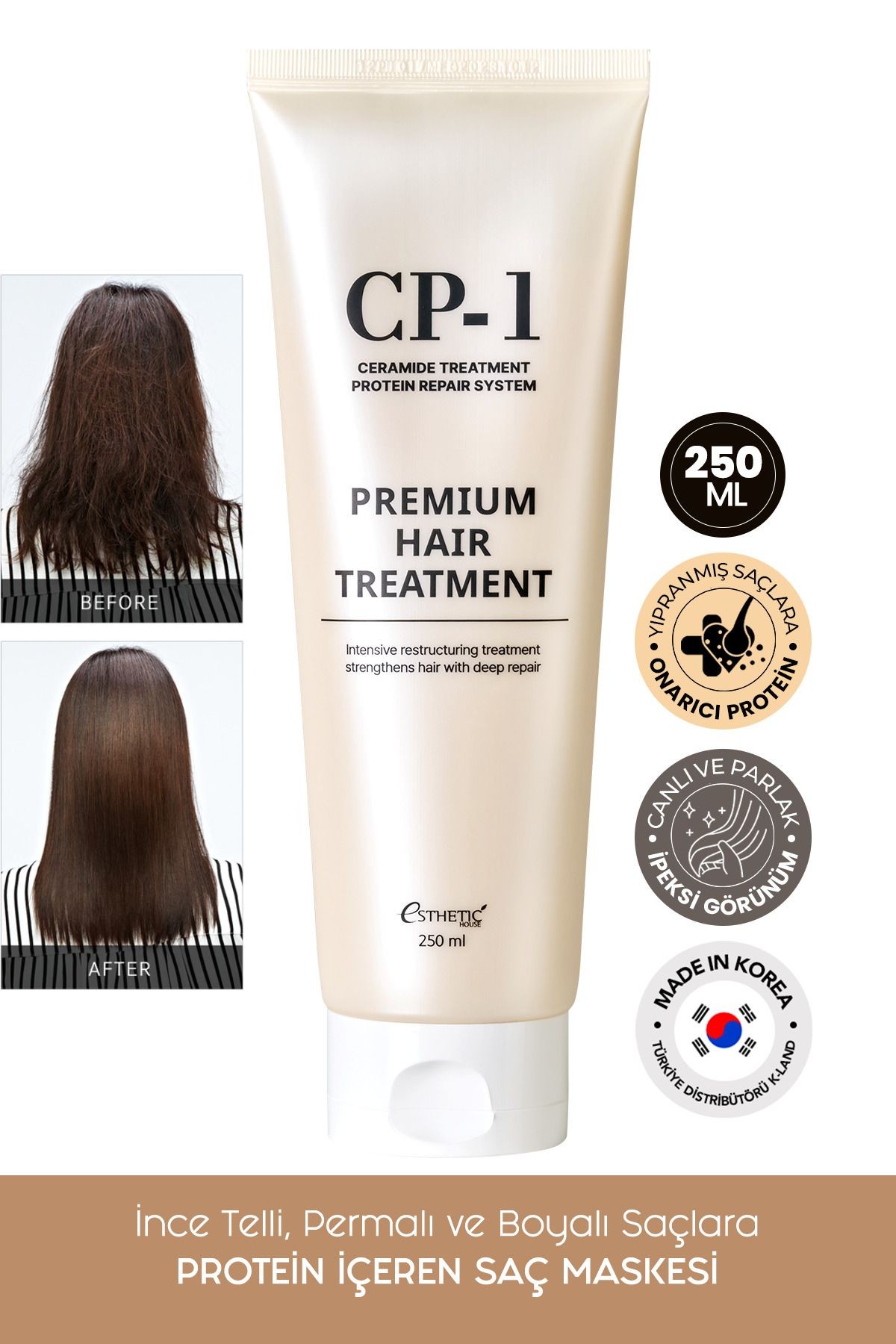 CP-1 Hasar Görmüş Saçlara Özel Besleyici Nemlendirici Saç Bakım Maskesi Premium Hair Treatment 250ml