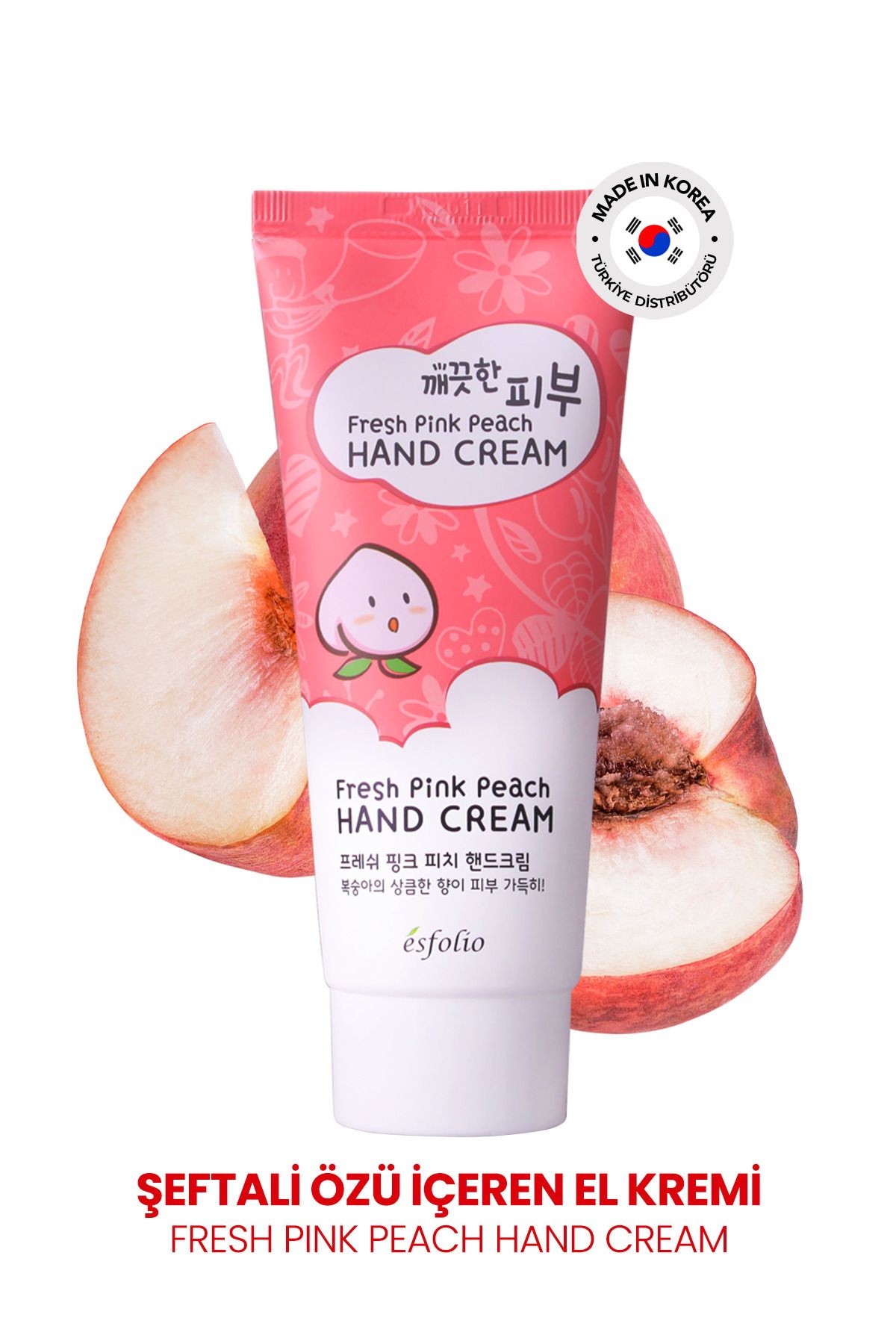 Şeftali Özü İçeren Nemlendirici El Kremi Esfolio Peach Hand Cream 100 ml