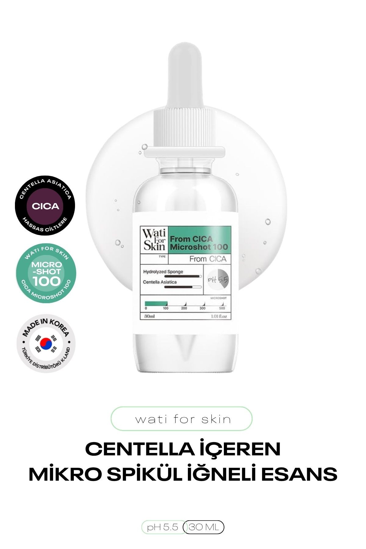 Centella İçeren Mikro Spikül İğneli Esans Wati For Skin Pro Cica Microshot 100