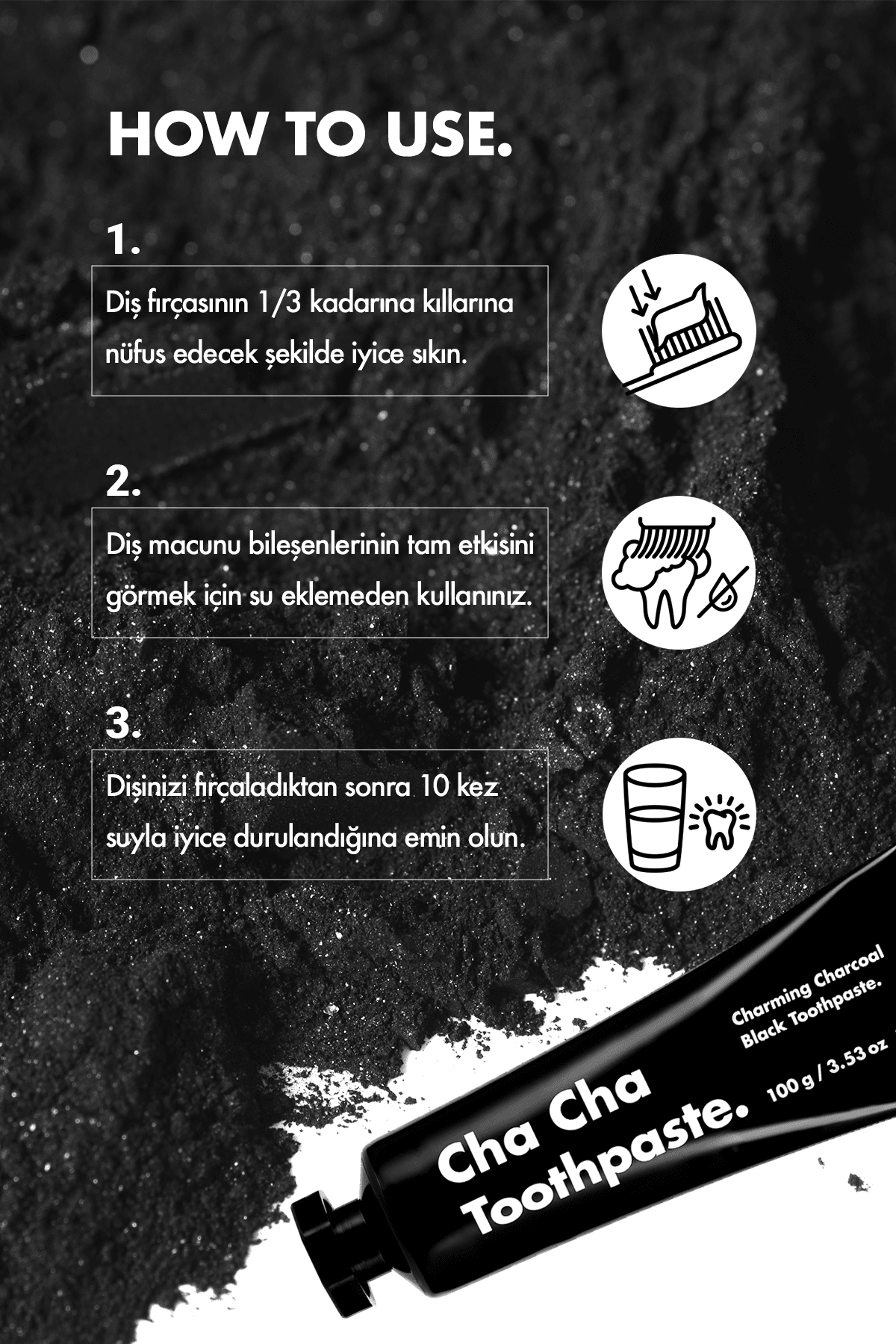 Kömürlü Vegan Diş Beyazlatıcı Kahve Lekelerinde Etkili Kore Diş macunu UNPA Cha Cha Black Toothpaste