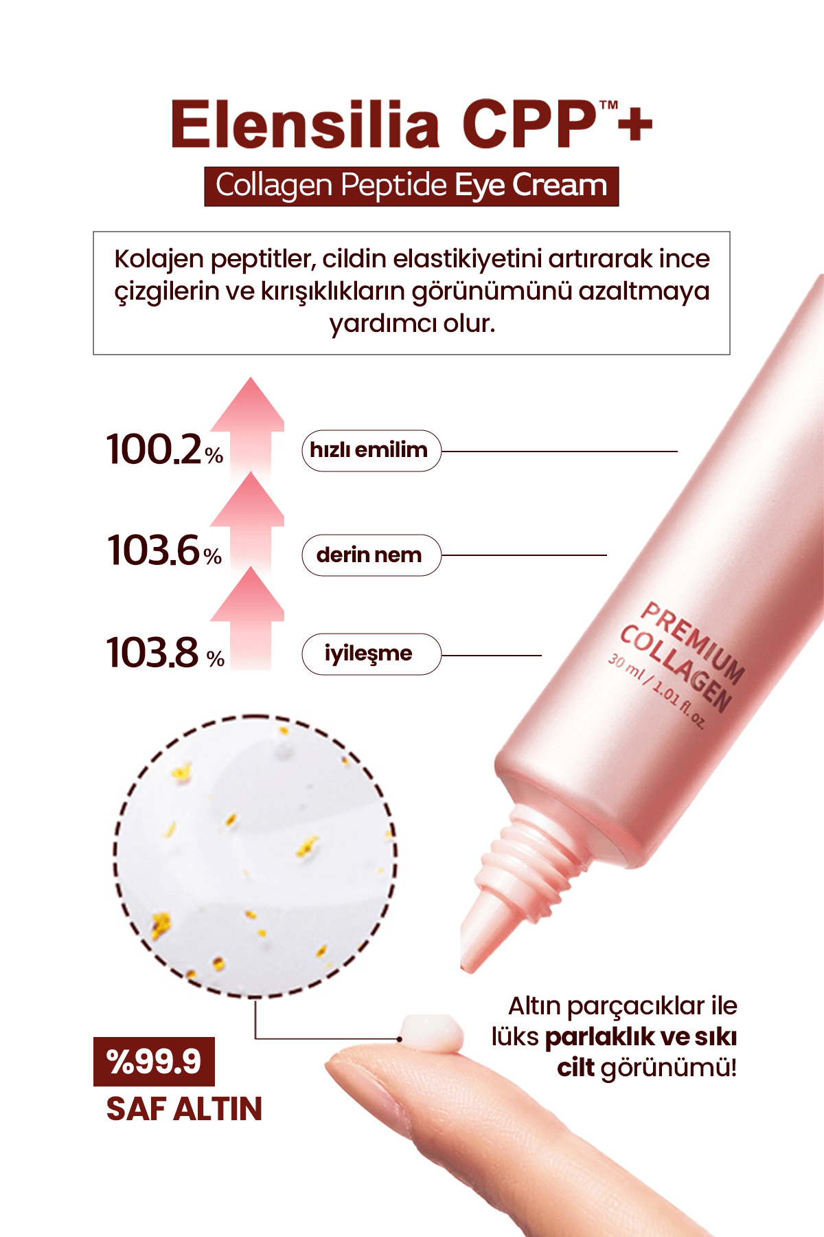 Premium Kolajen Elensilia 3. Nesil Göz Kremi Elensilia CPP Premium Collagen Peptide Eye Cream 30ml