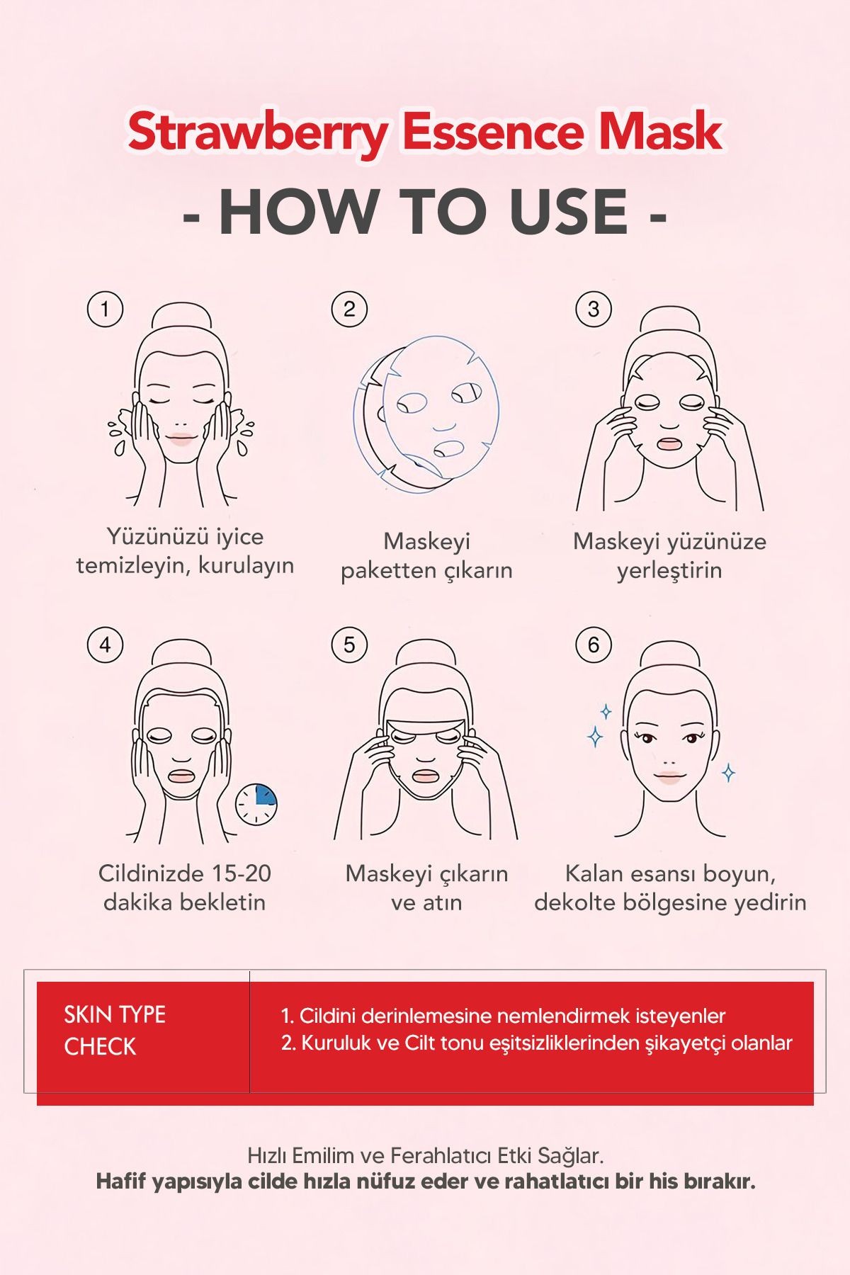 Çilekli Kağıt Maske Lebelage Fruit Strawberry Essence Mask 8809679092222, one size