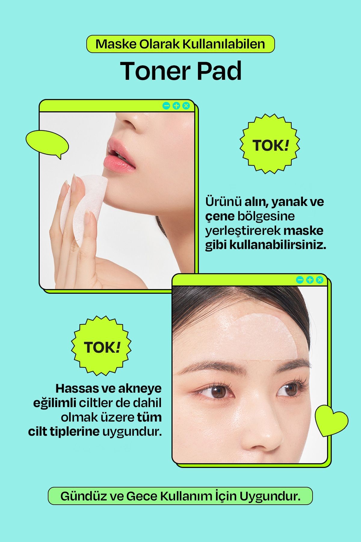 Akneli Ciltler İçin Yatıştırıcı Tonikli Ped EDIT.B Calming Tok Cica Trouble Toner Pad 70 adet